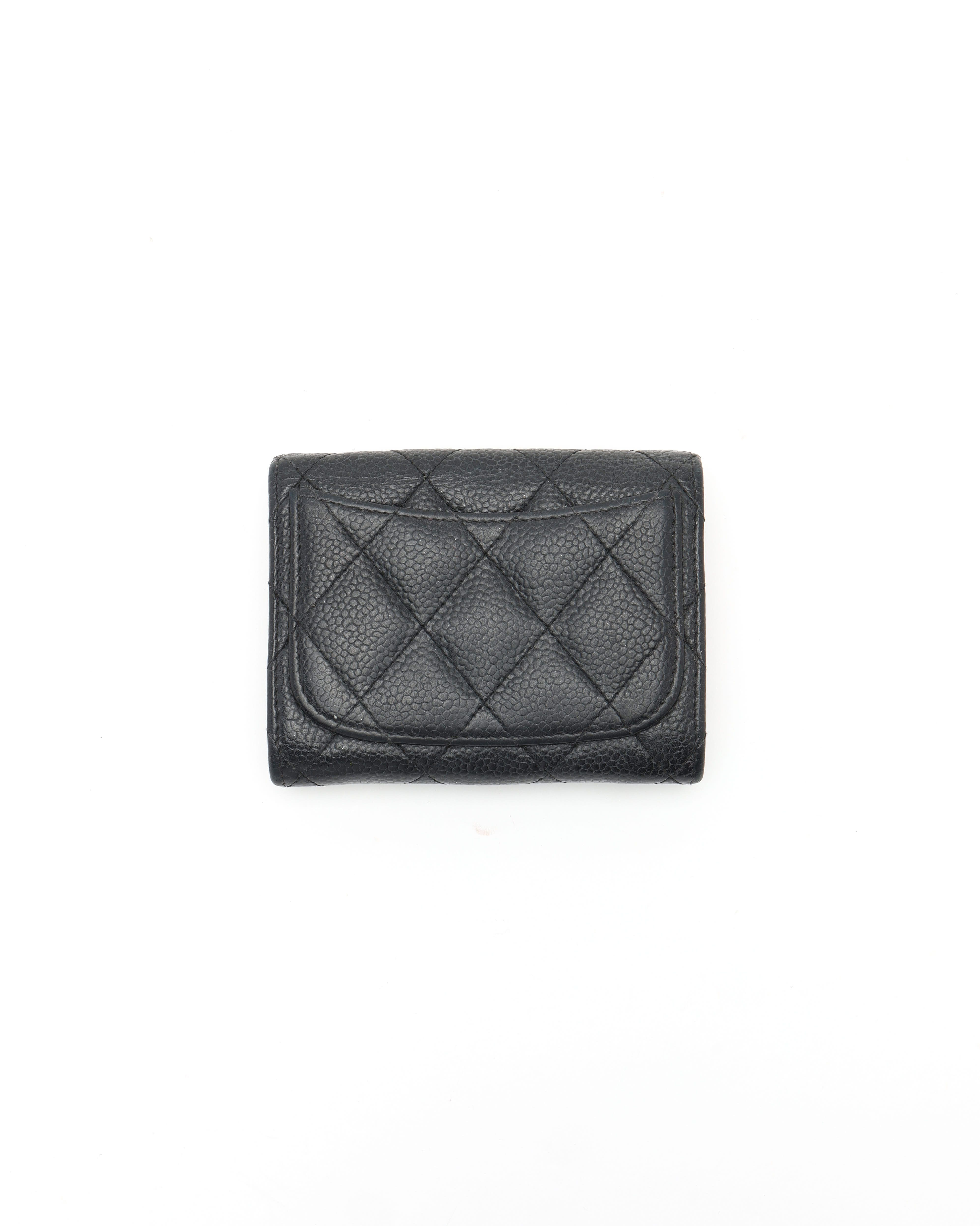 Pre-owned Chanel Classic Flap Card Holder In Black