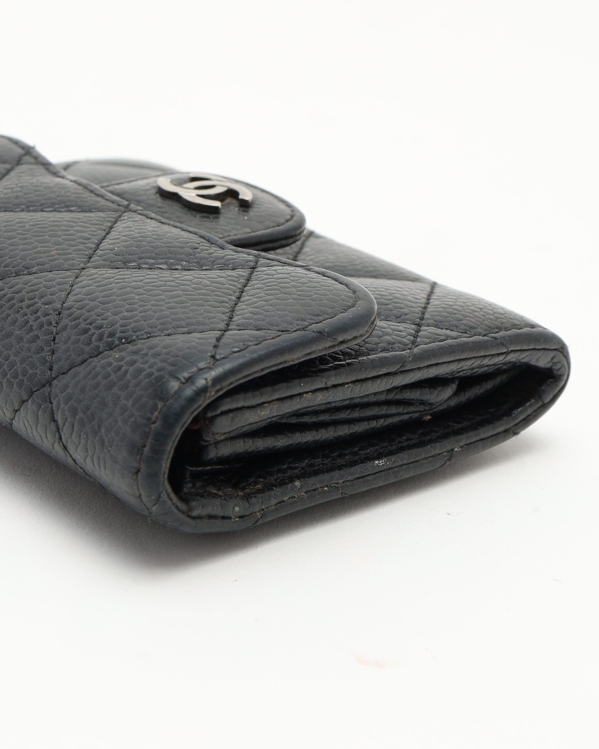 Pre-owned Chanel Classic Flap Card Holder In Black