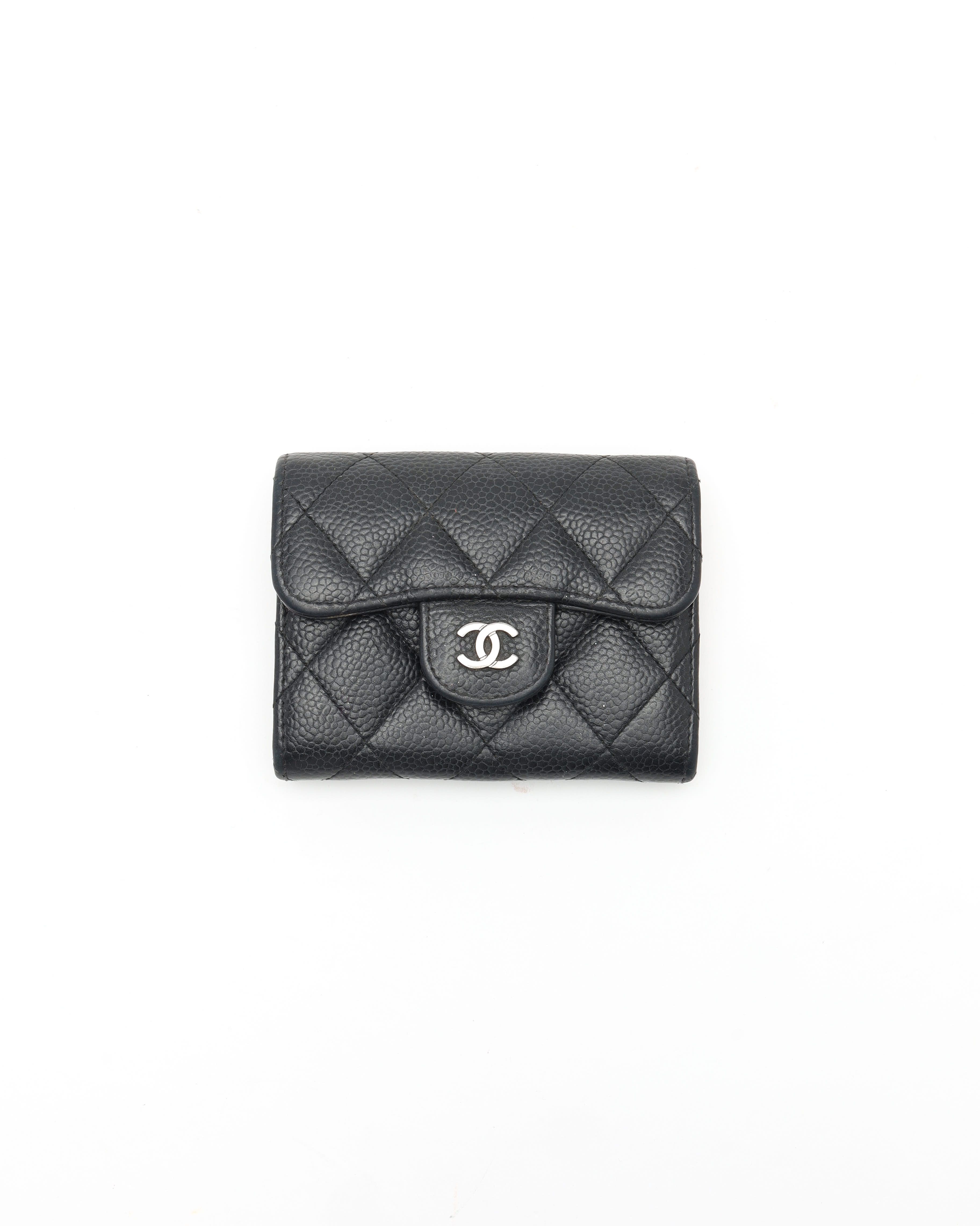 Pre-owned Chanel Classic Flap Card Holder In Black