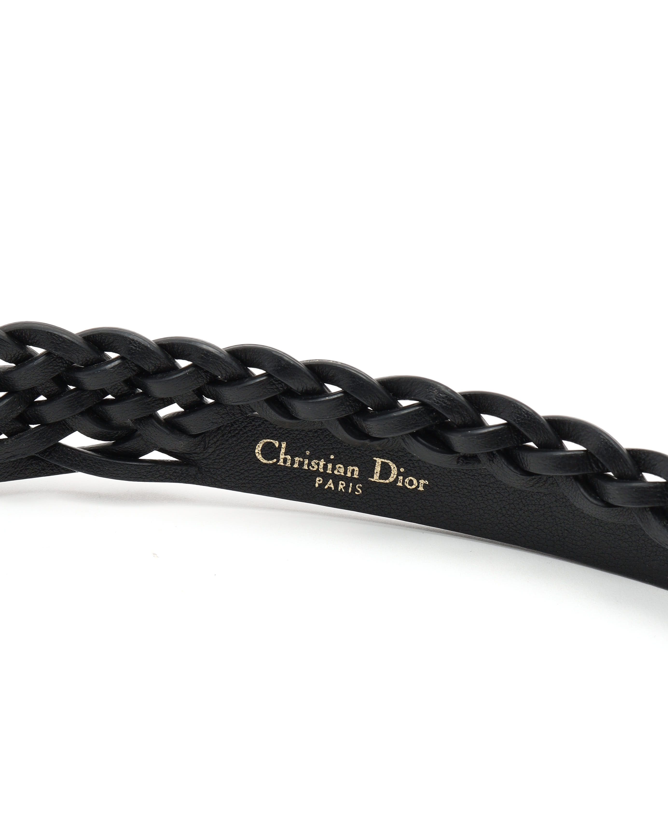 Dior Christian Cd Logo Belt, Size 80 In Black
