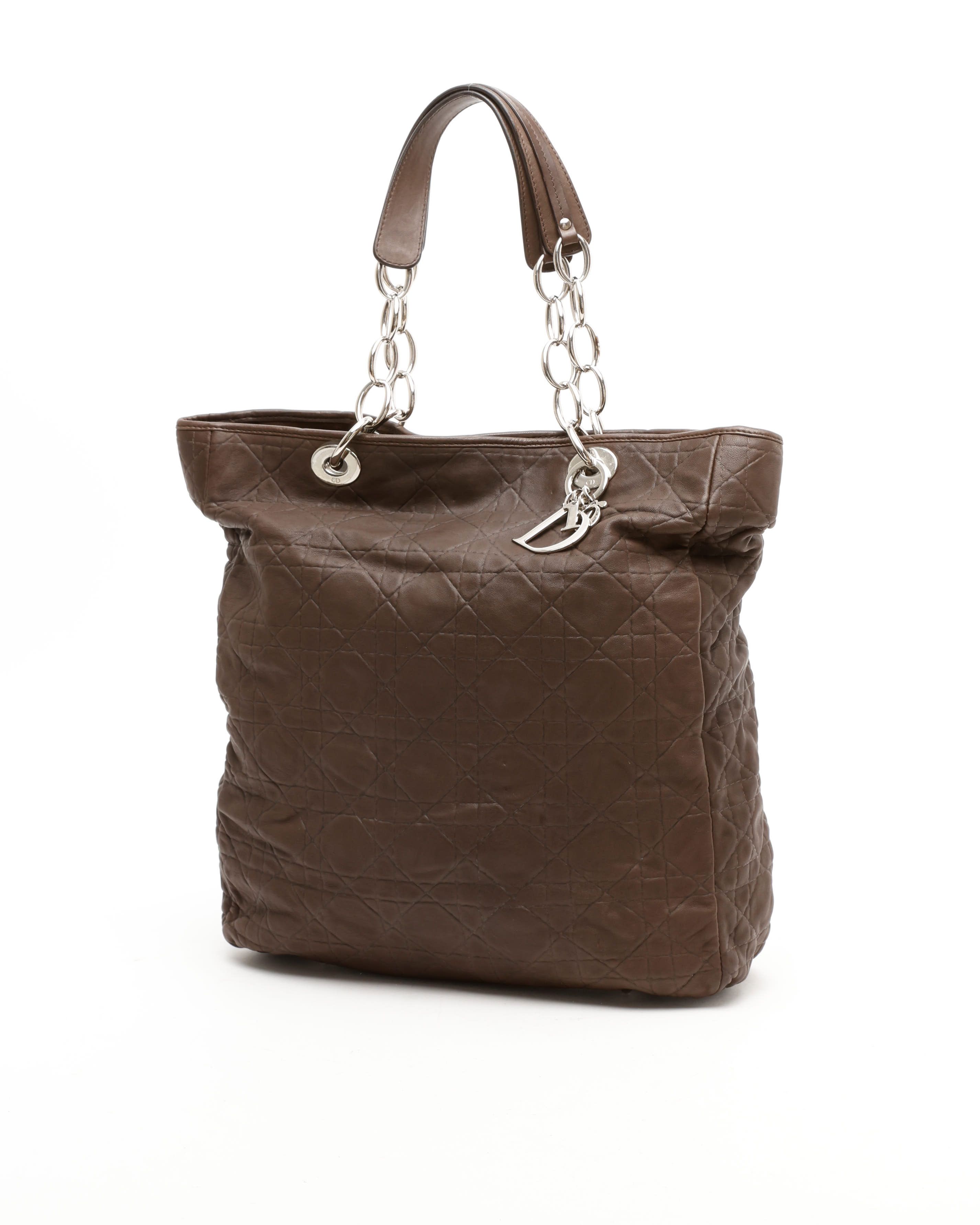 Dior Christian  Grand  Soft Tote Bag In Brown