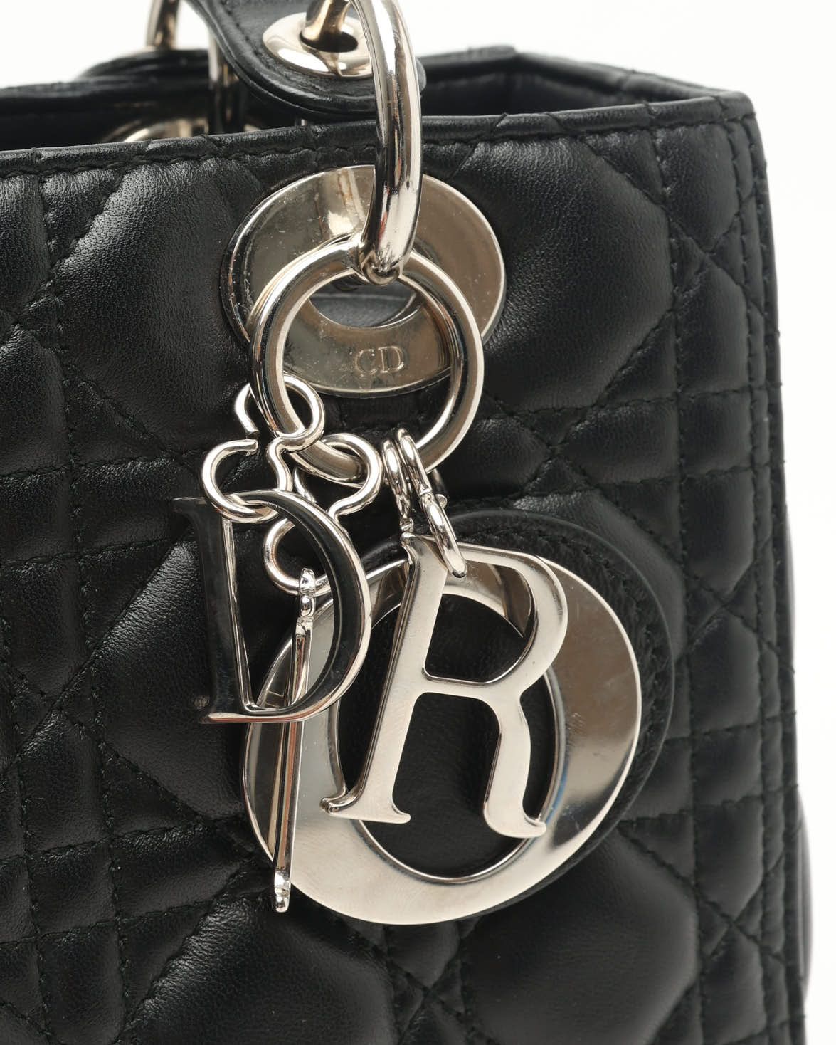 Dior Christian Medium Lady Bag In Black