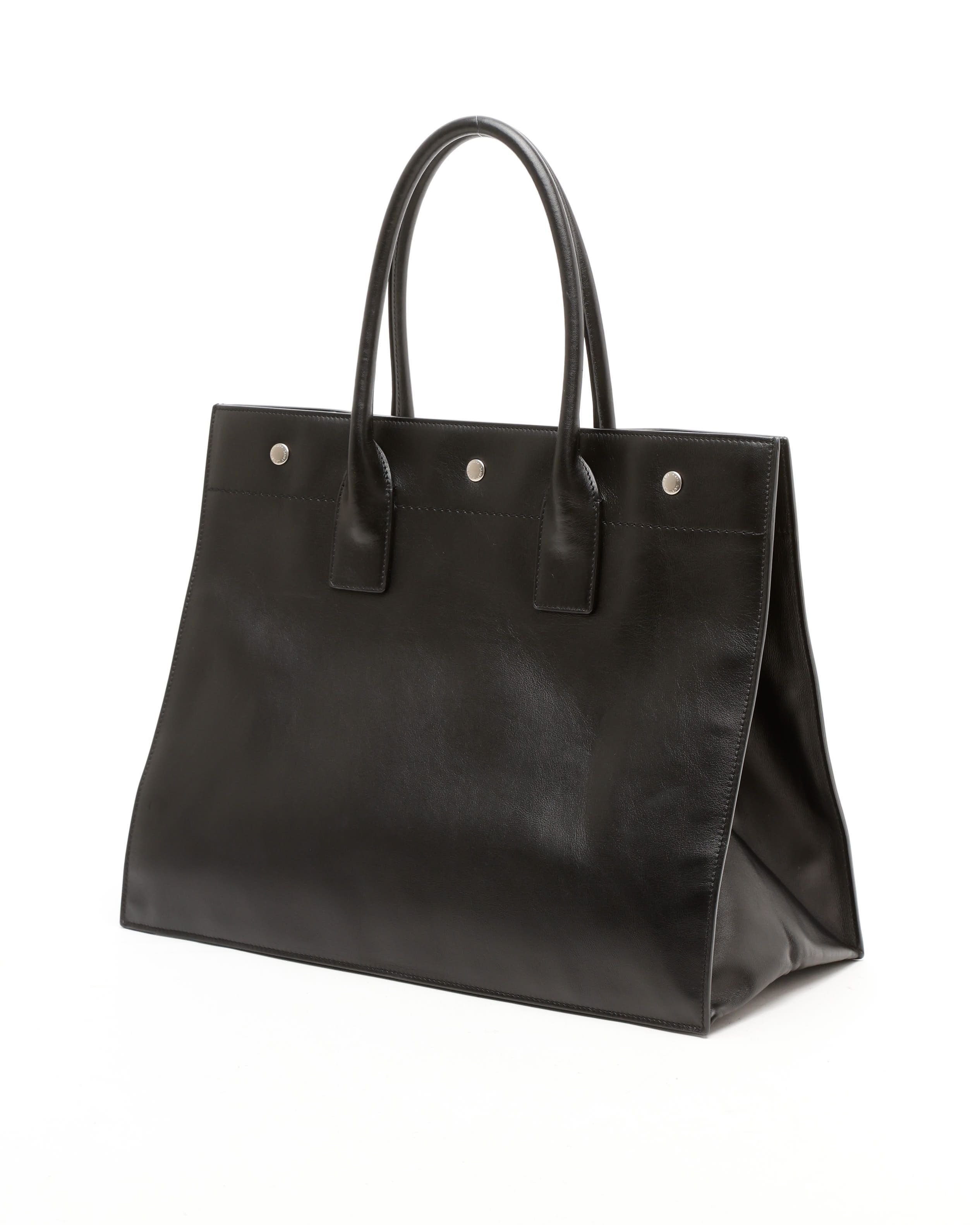 Saint Laurent Rive Gauche Tote Bag In Black