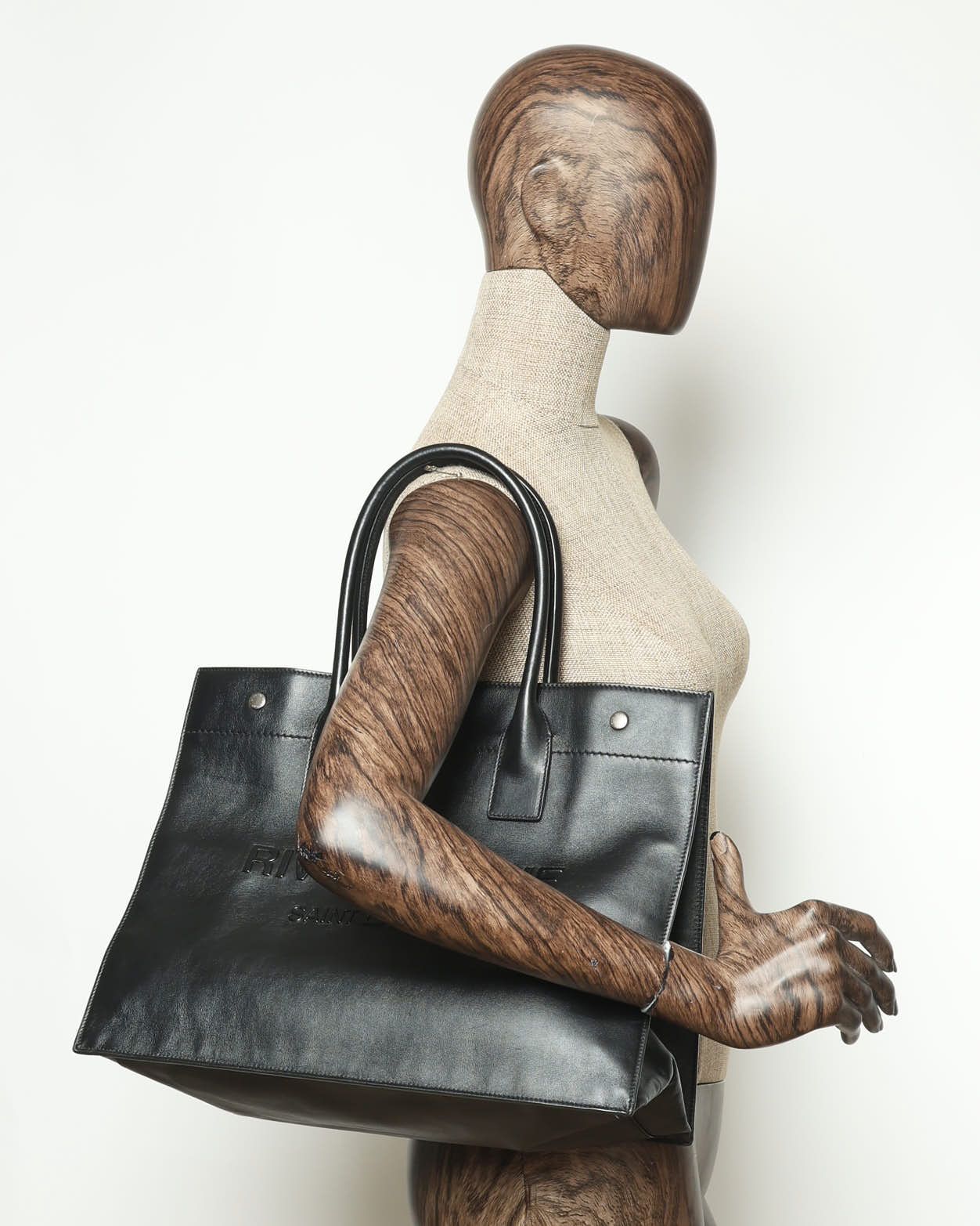 Saint Laurent Rive Gauche Tote Bag In Black