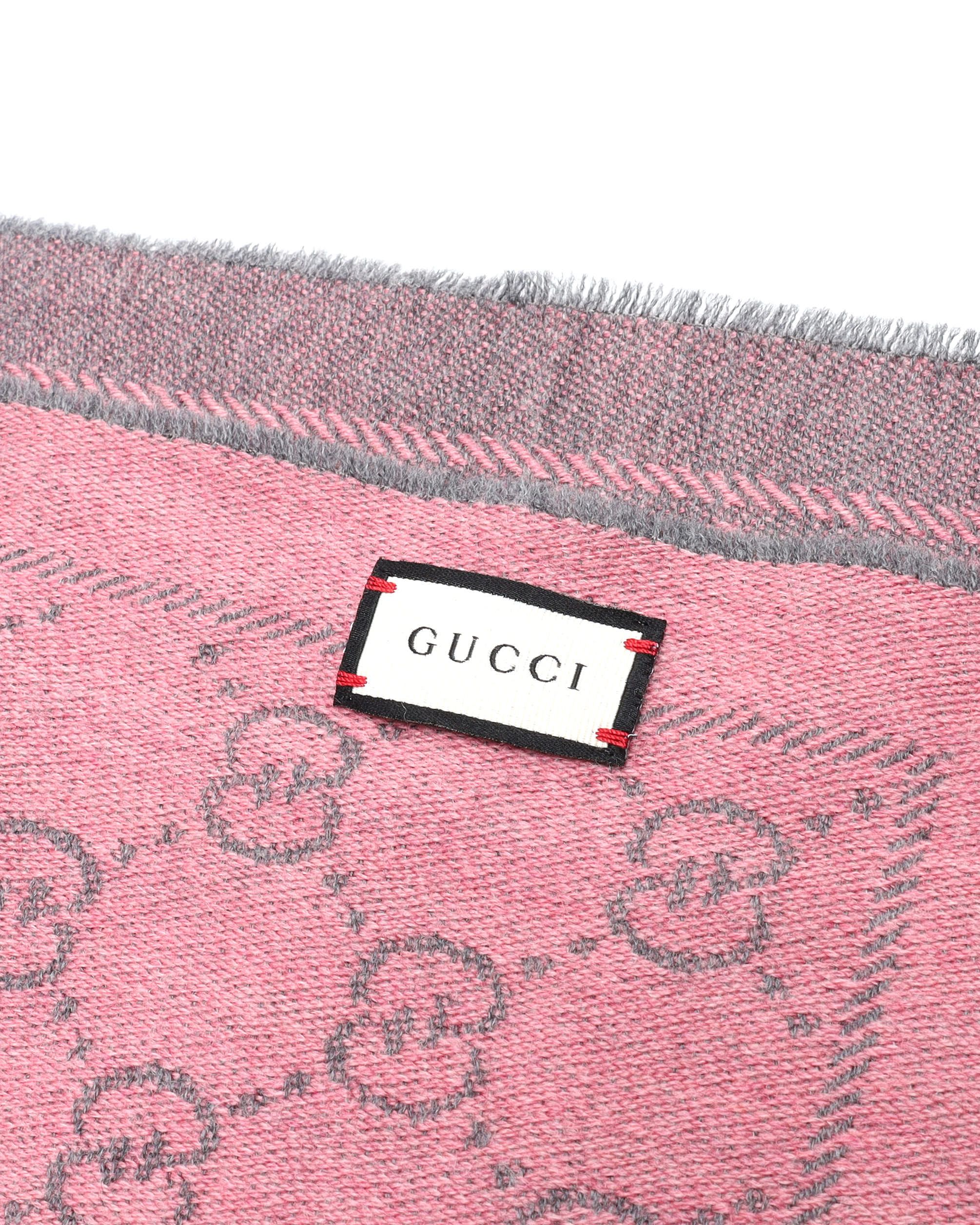 Gucci Gg Wool Scarf In Pink