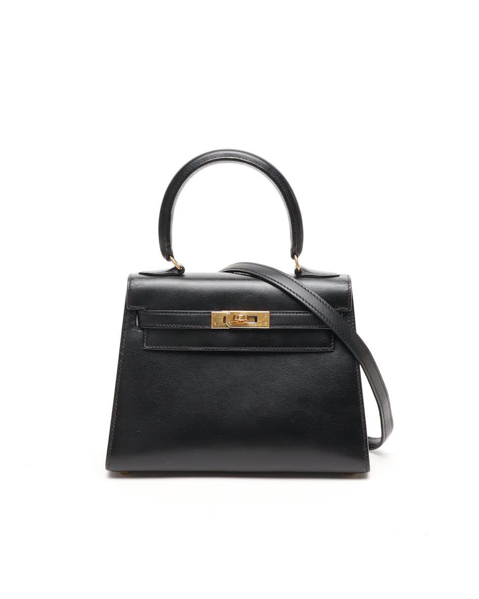 Click to view more detailed imagery on our partner's website Pre-owned Hermes Hermès Mini Kelly 20 Sellier Box Bag In Black