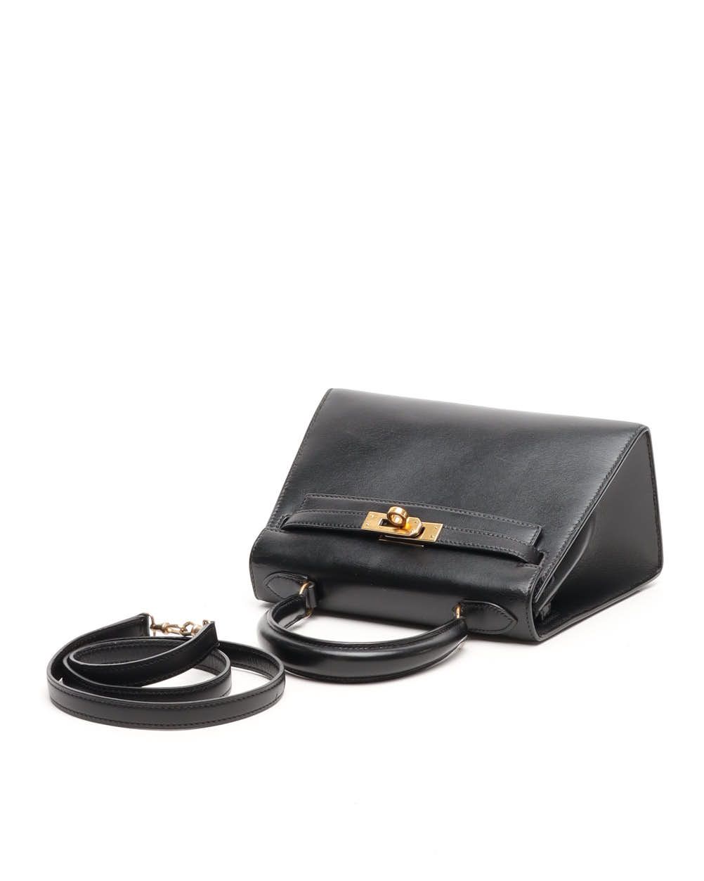 HERMES Pre-owned Hermès Mini Kelly 20 Sellier Box Bag In Black