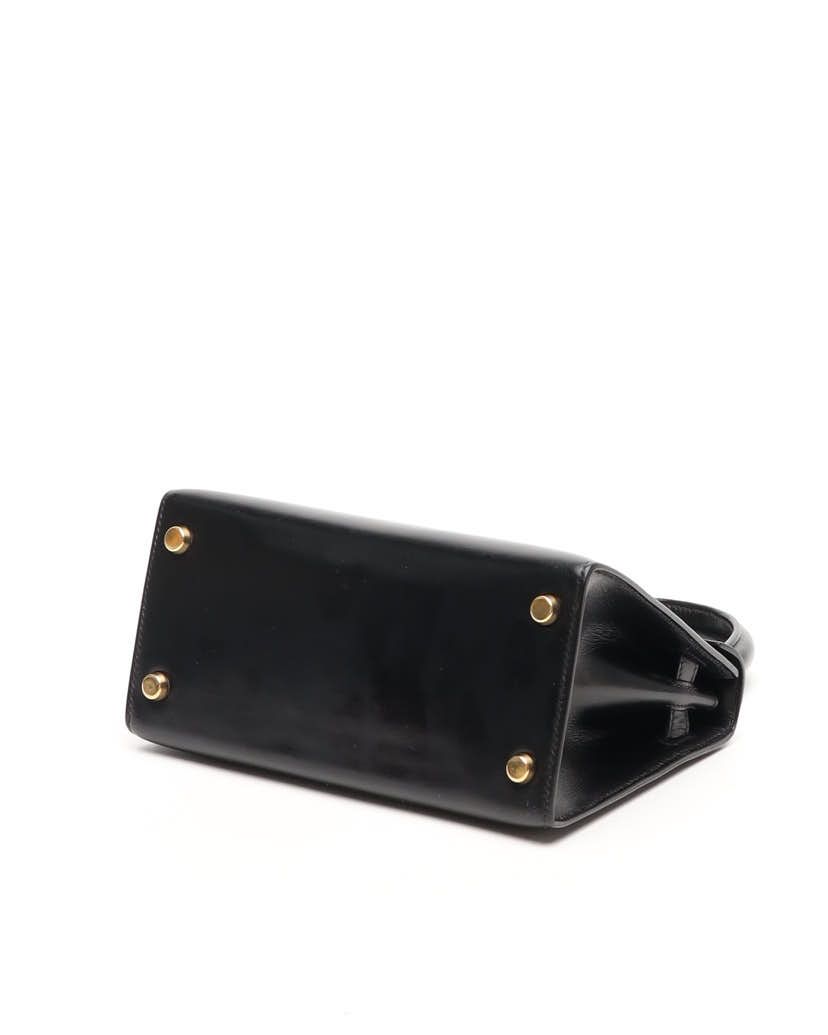 HERMES Pre-owned Hermès Mini Kelly 20 Sellier Box Bag In Black