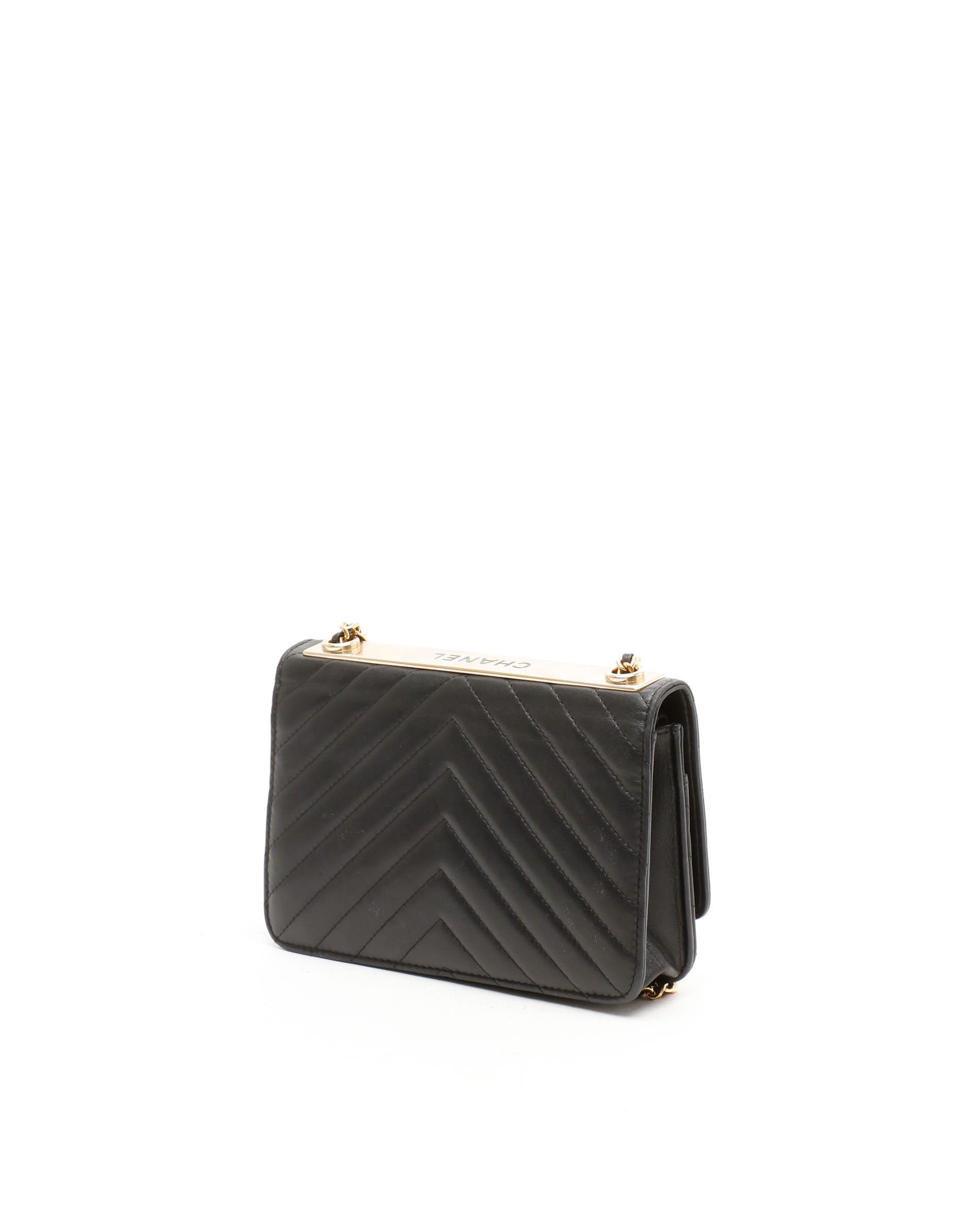 Pre-owned Chanel Trendy Wallet On Chain Bag In Black