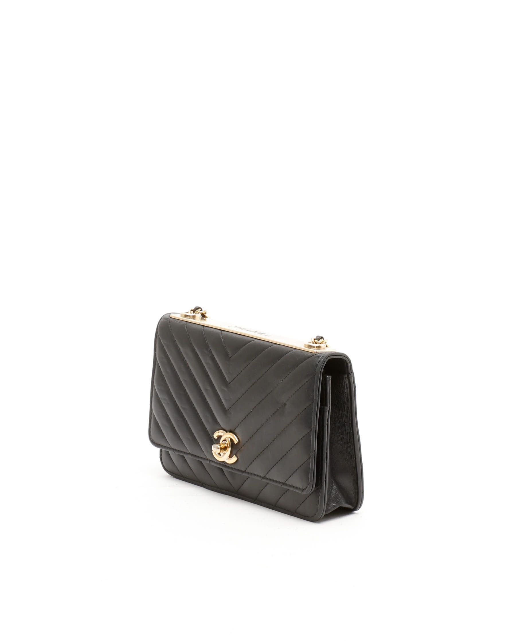 Pre-owned Chanel Trendy Wallet On Chain Bag In Black