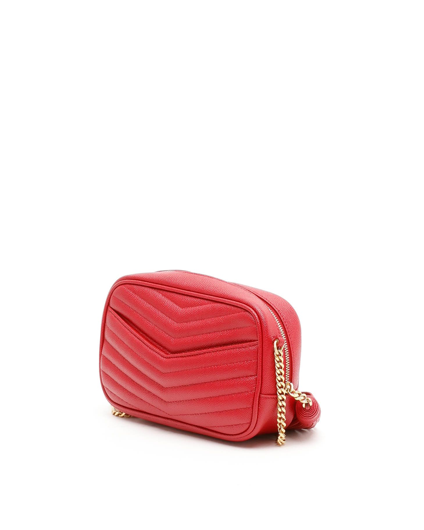 Saint Laurent Lou Lou Camera Tassel Bag In Red