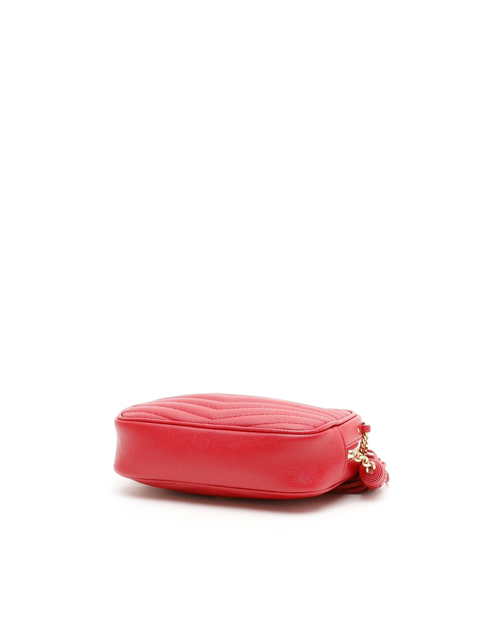 Saint Laurent Lou Lou Camera Tassel Bag In Red