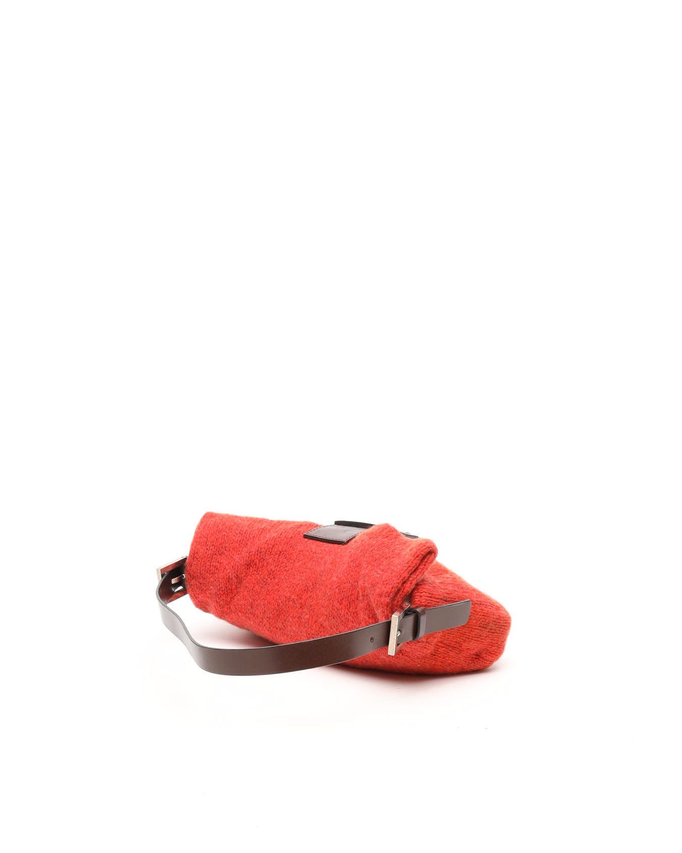 Fendi Wool Baguette Bag In Orange