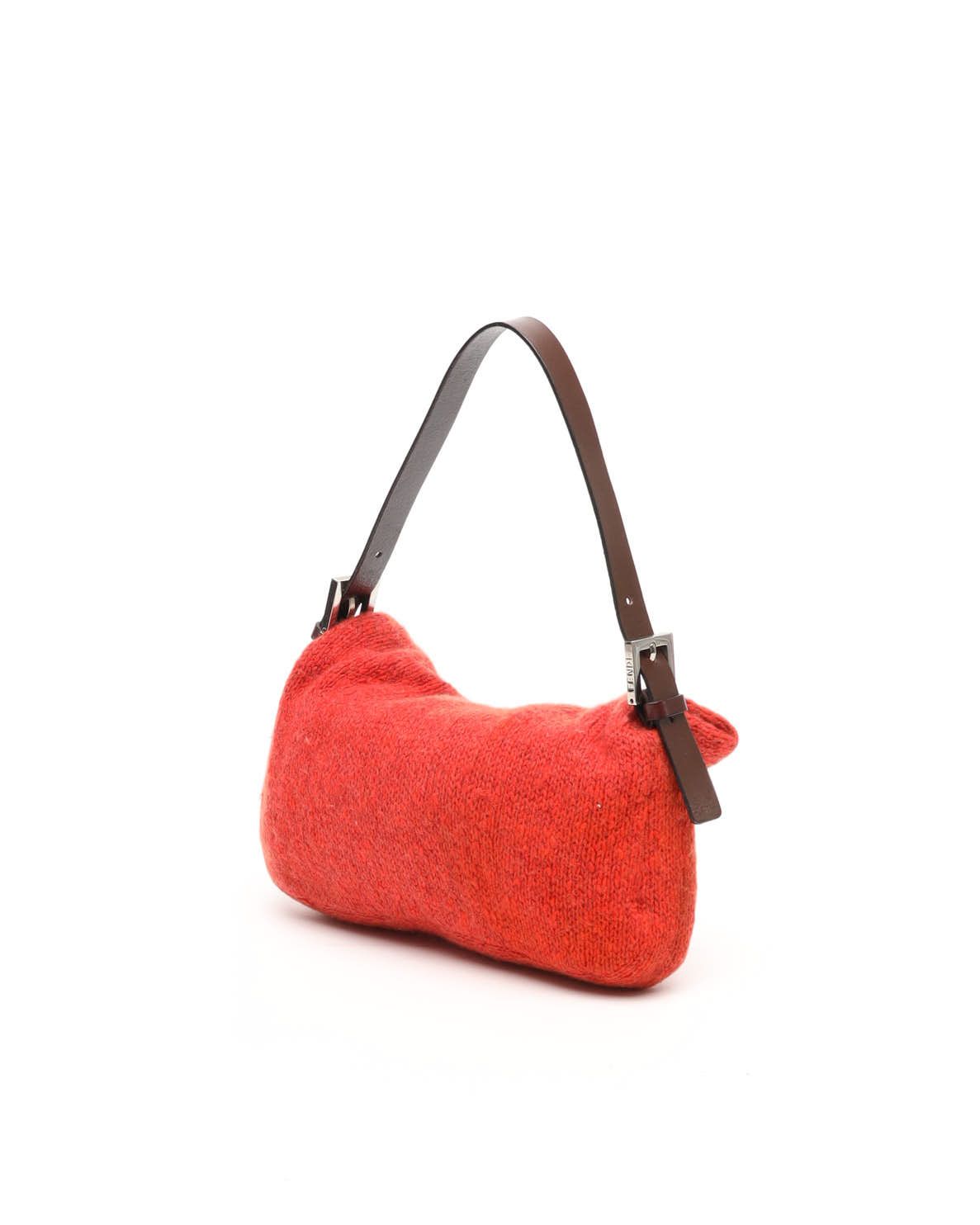 Fendi Wool Baguette Bag In Orange