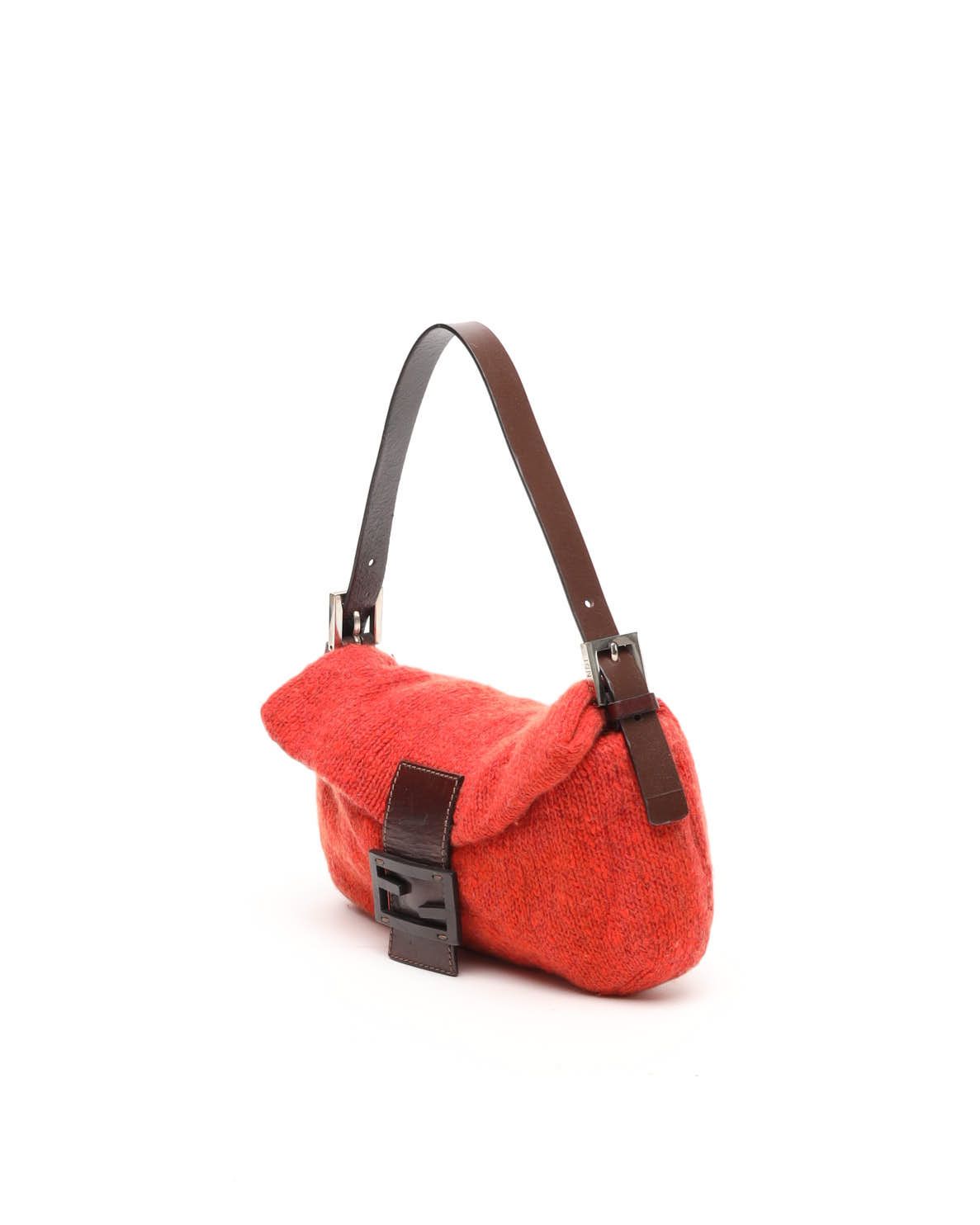 Fendi Wool Baguette Bag In Orange