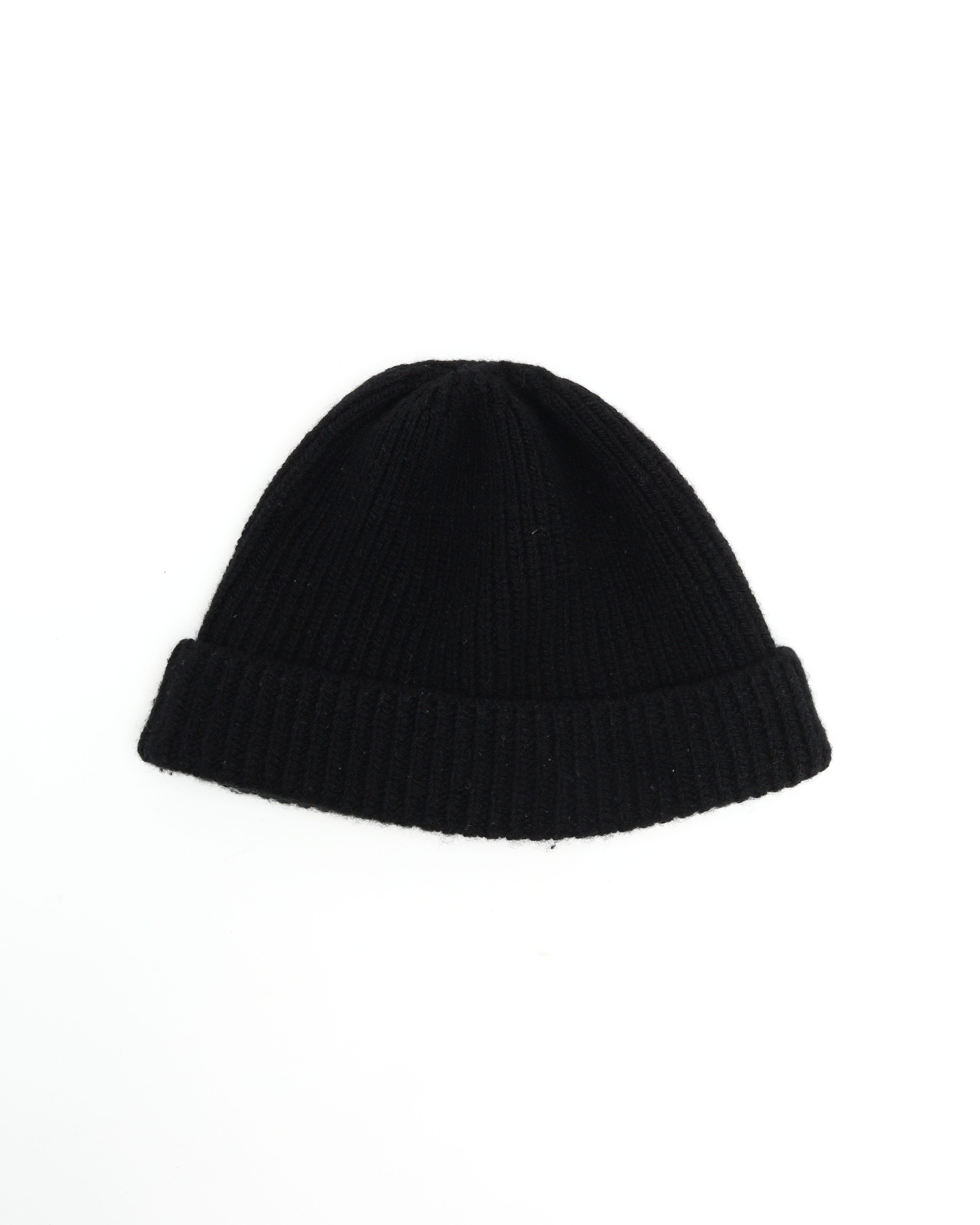 Prada Triangle Logo Knit Beanie In Black