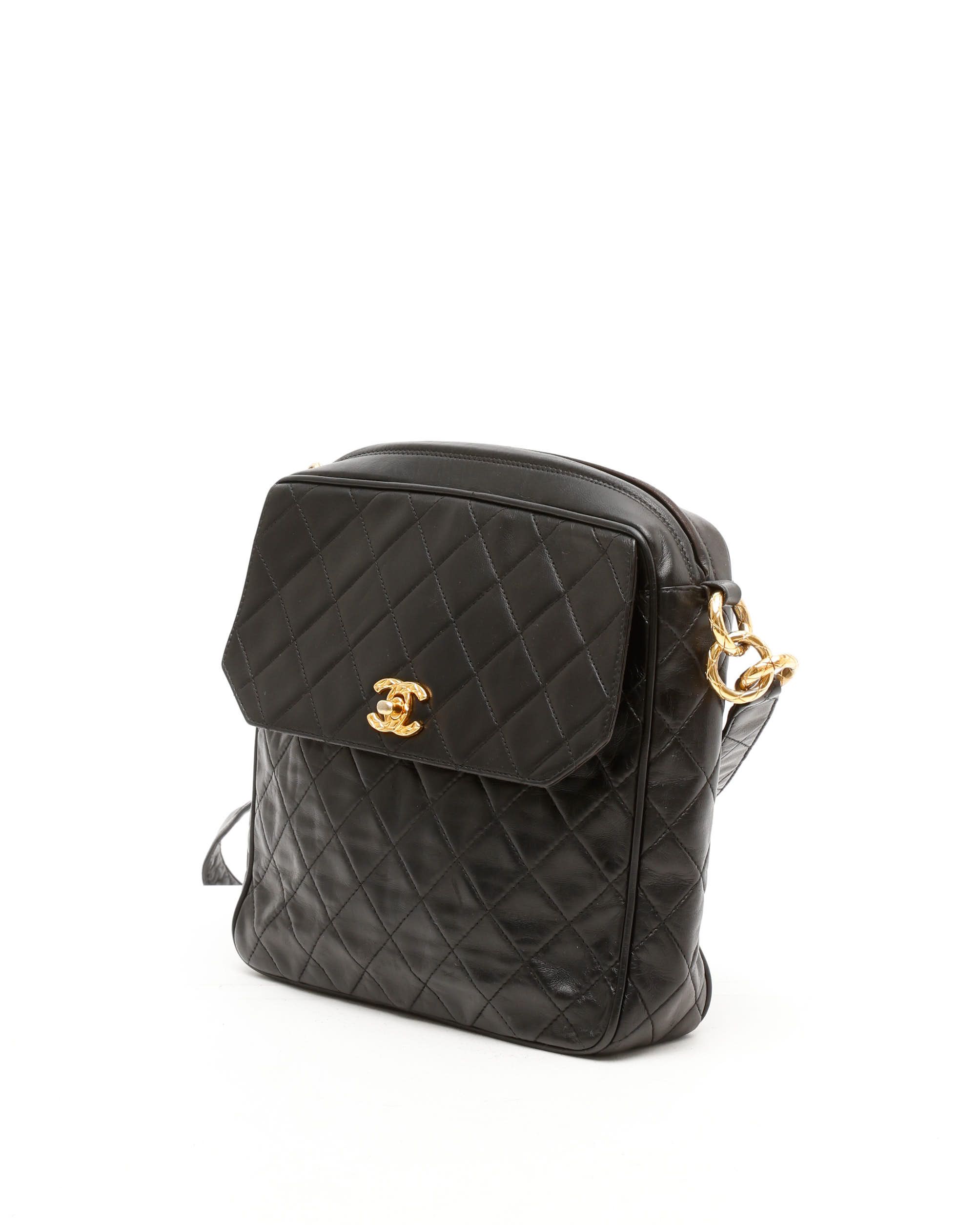 CHANEL Pre-owned Cc Quilted Large Square Camera Bag In Black
