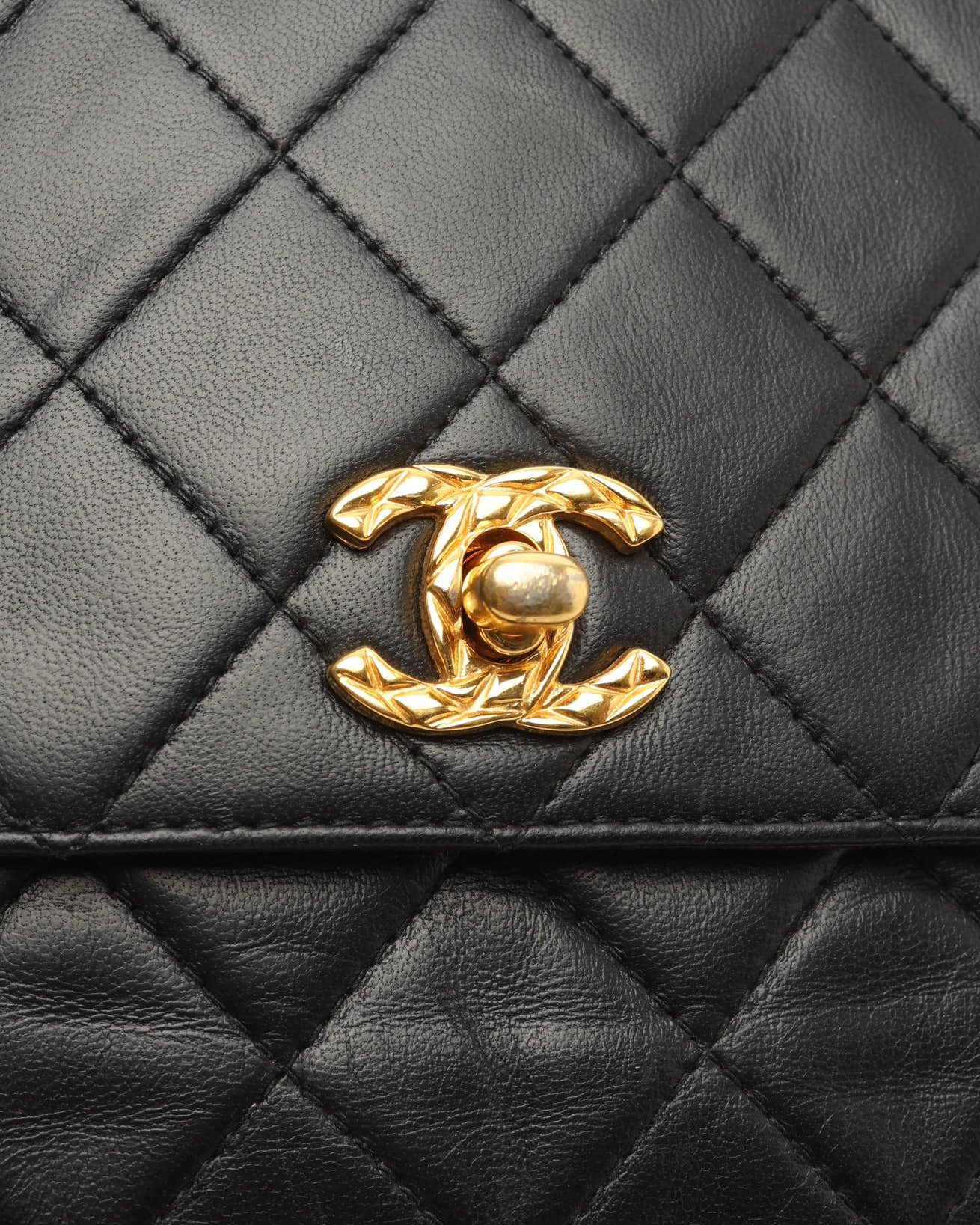 CHANEL Pre-owned Cc Quilted Large Square Camera Bag In Black