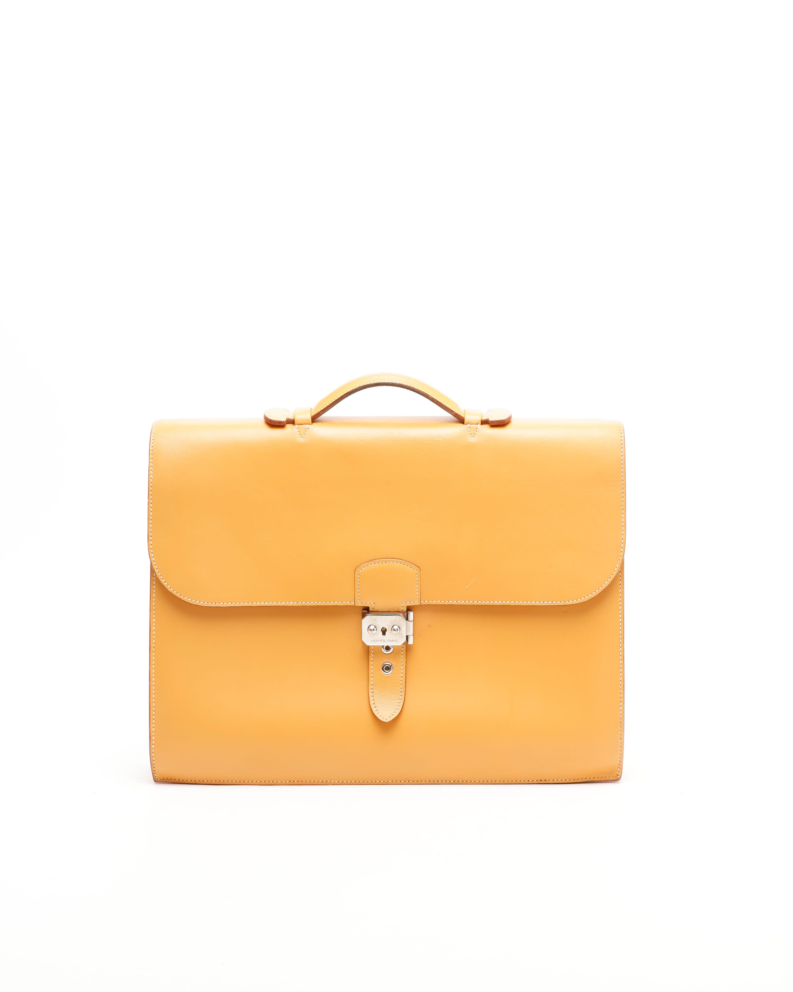 Hermès Vache Naturelle Sac à Dépêches 38 Business Bag