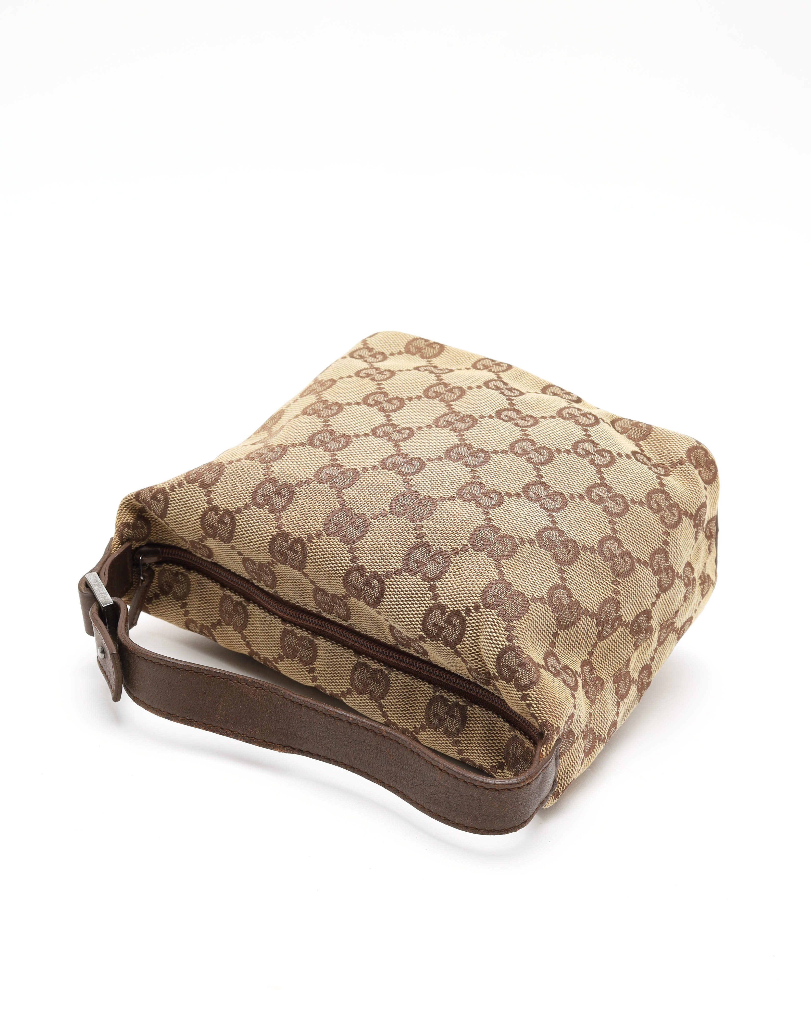 Gucci Canvas And Leather Vanity Case In Brown