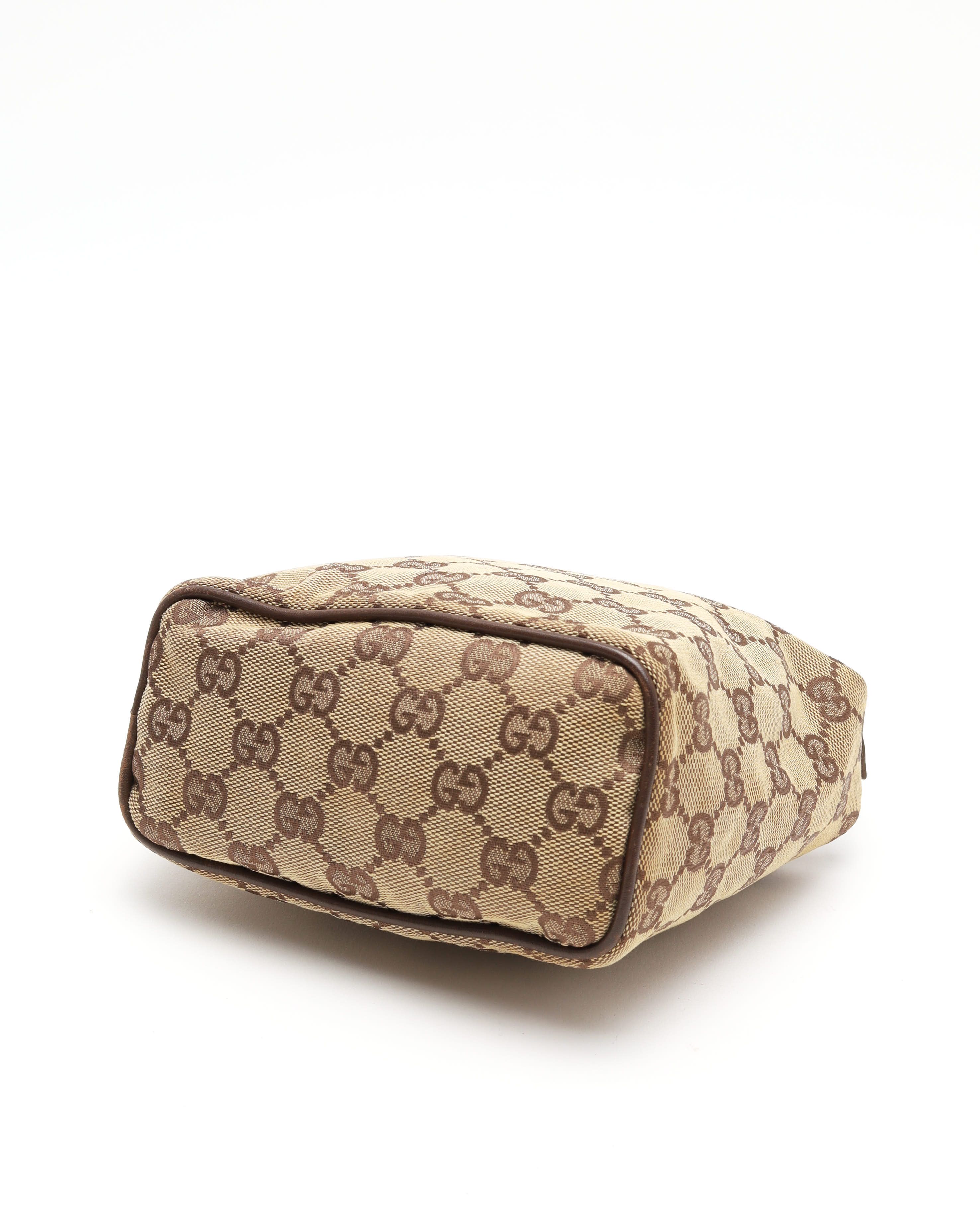 Gucci Canvas And Leather Vanity Case In Brown