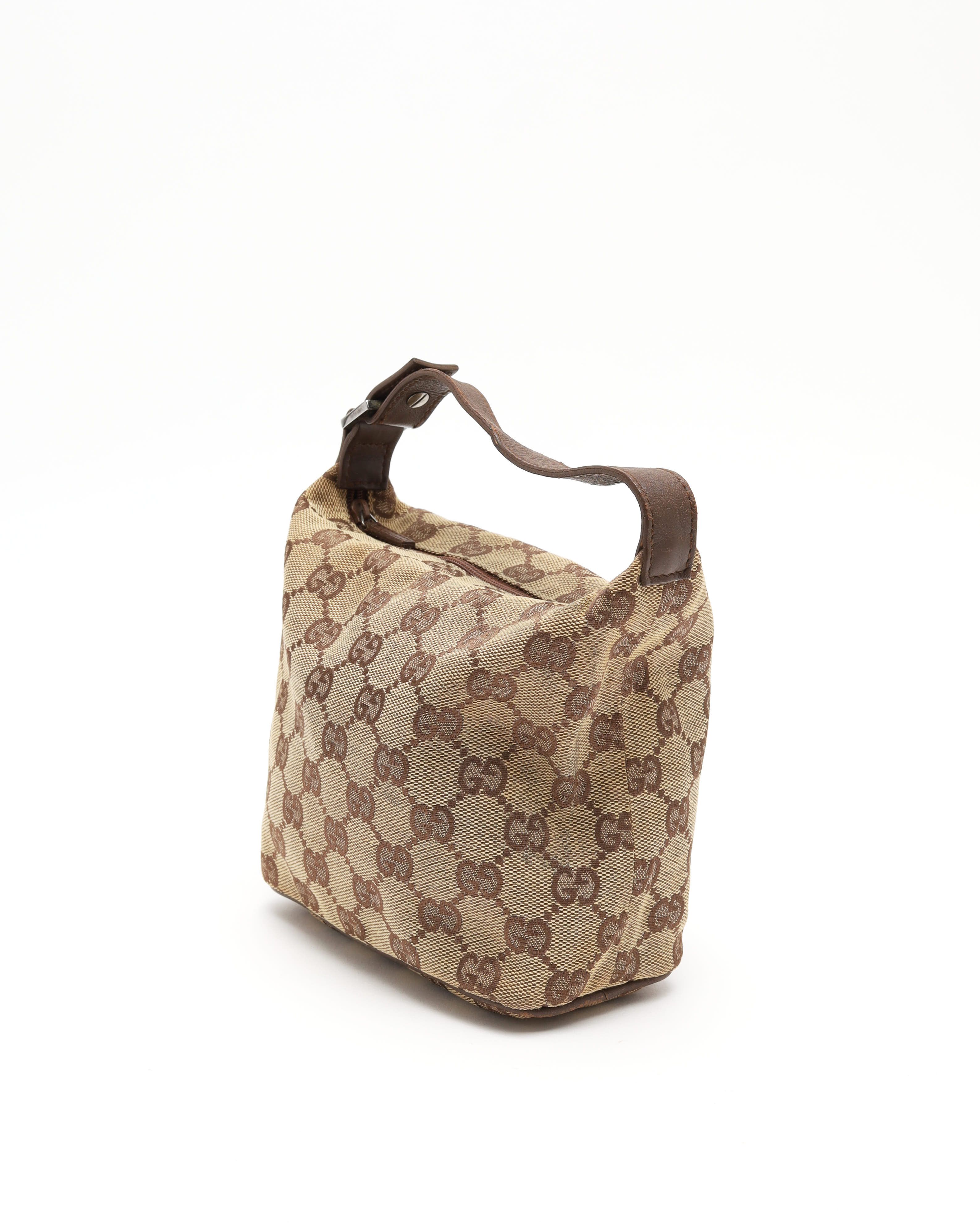 Gucci Canvas And Leather Vanity Case In Brown