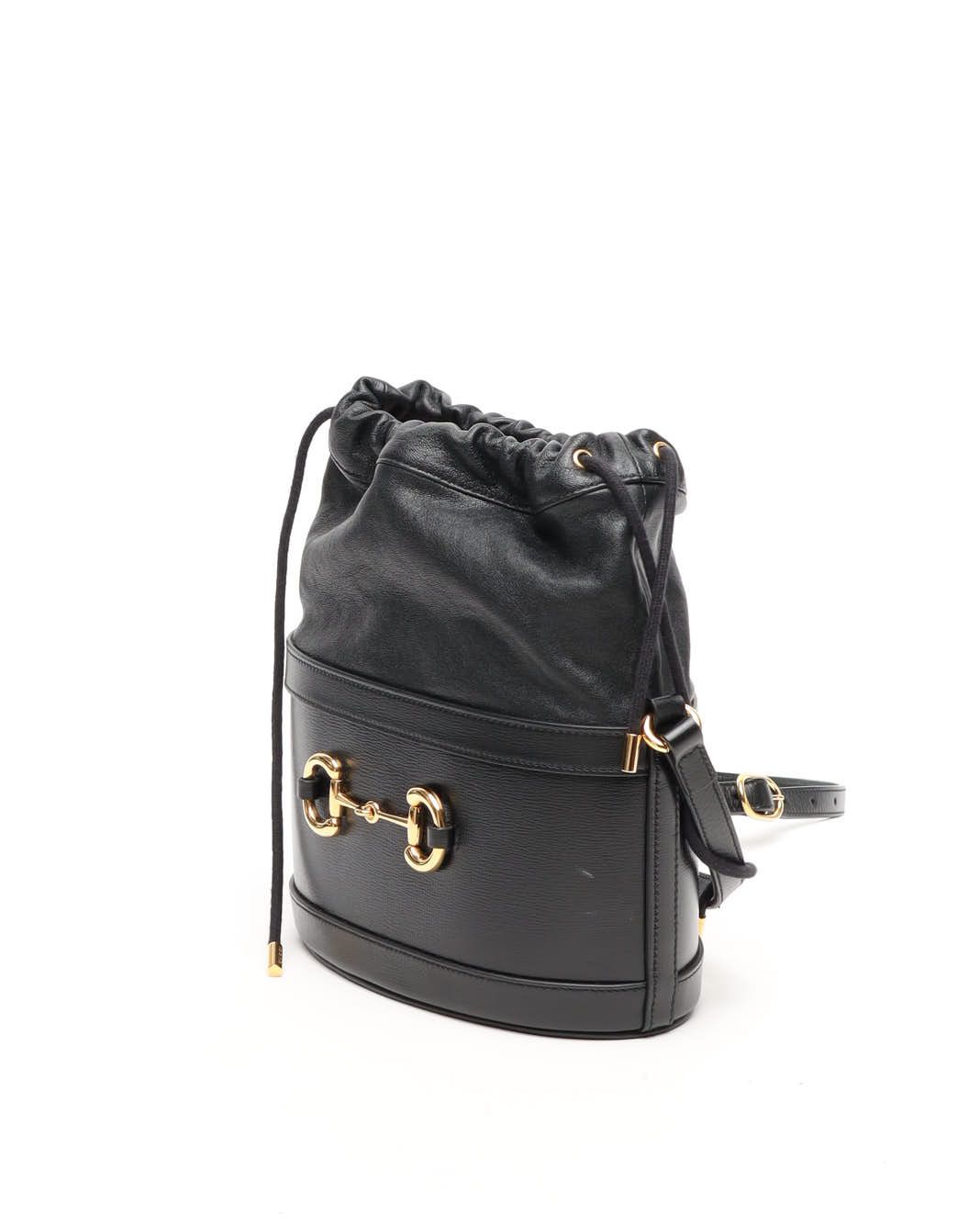 Gucci 1955 Horsebit Bucket Bag In Black