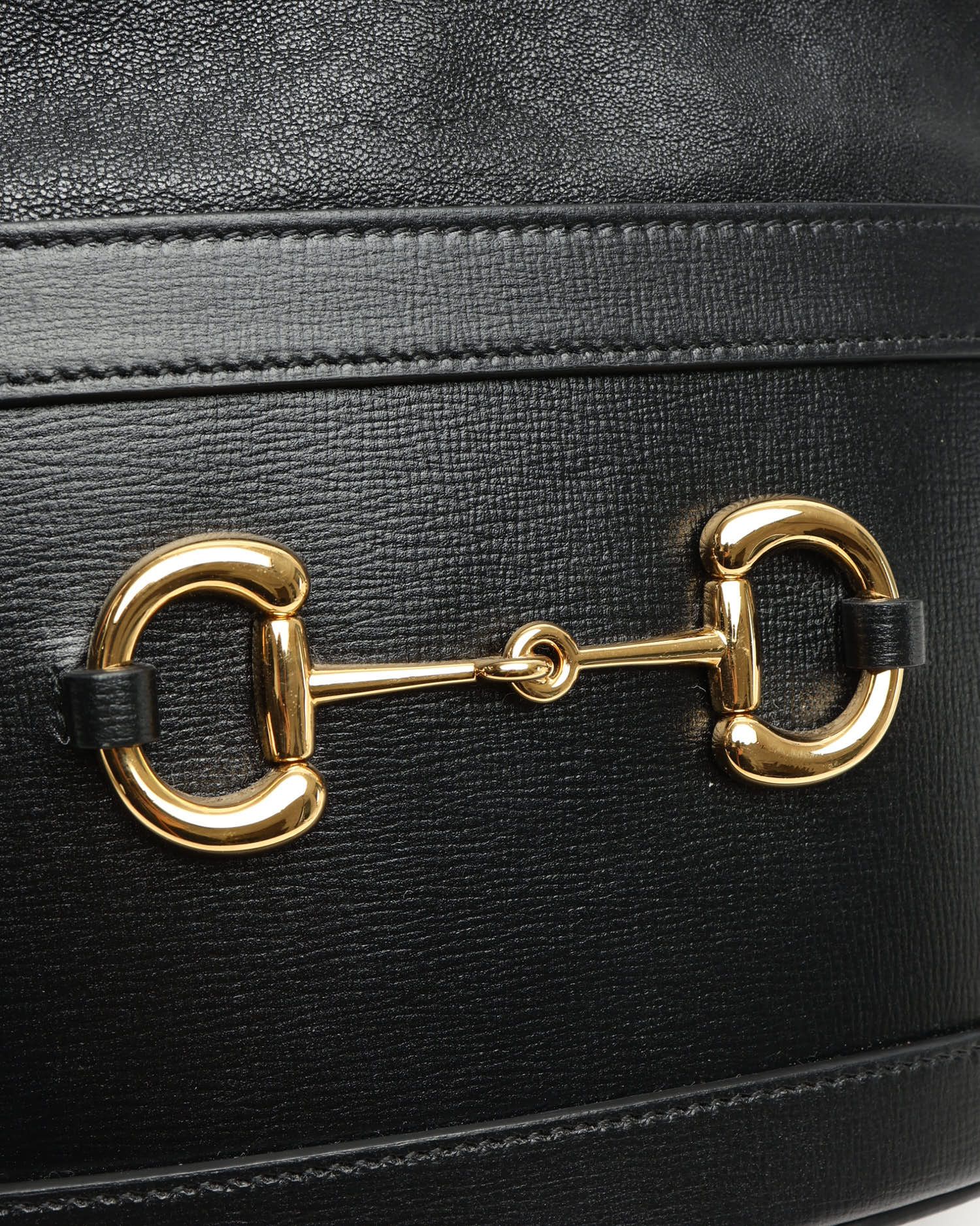 Gucci 1955 Horsebit Bucket Bag In Black