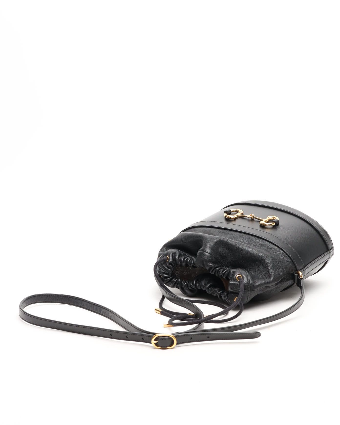 Gucci 1955 Horsebit Bucket Bag In Black