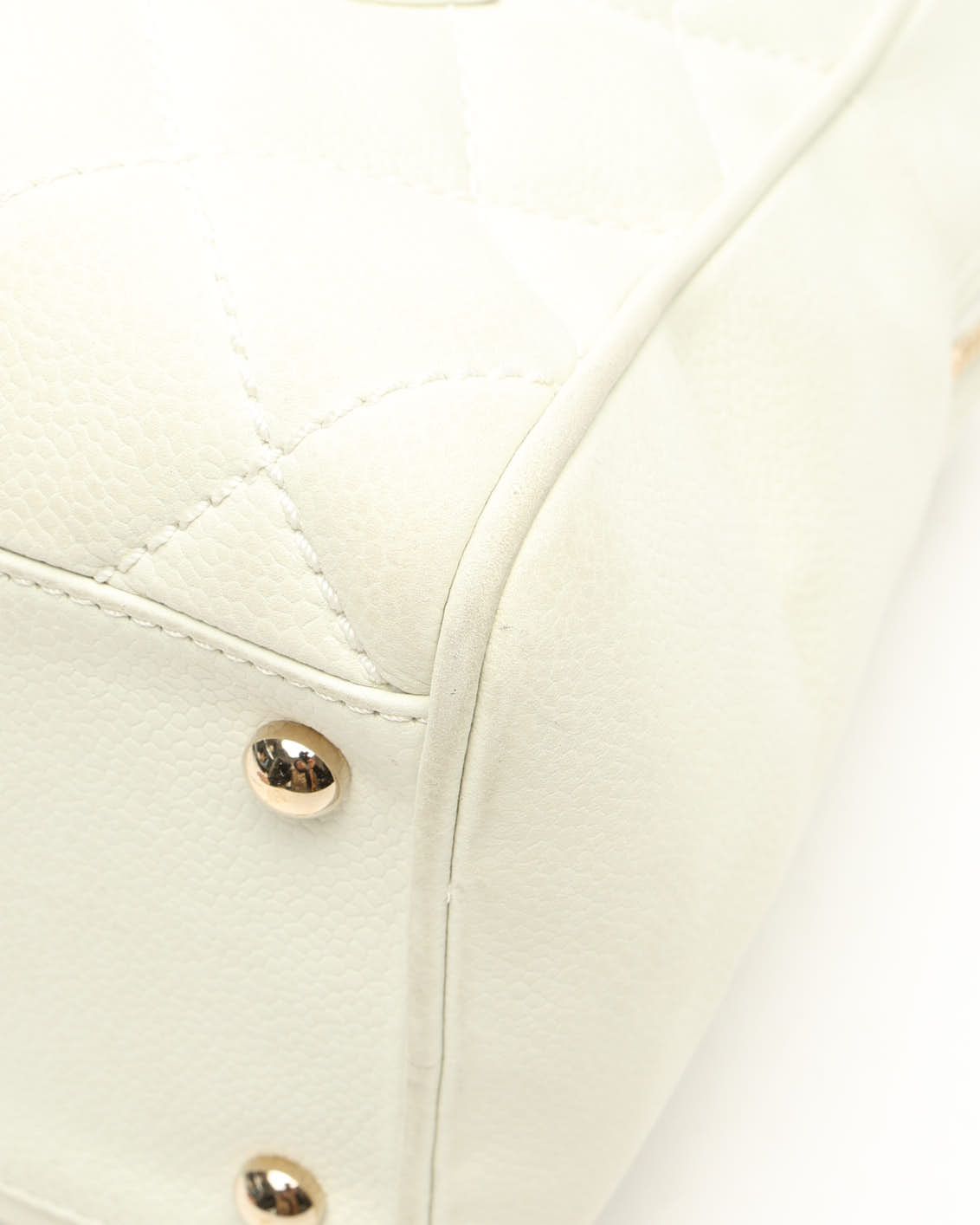 CHANEL Pre-owned Mini Tassel Cc Boston Bag In White