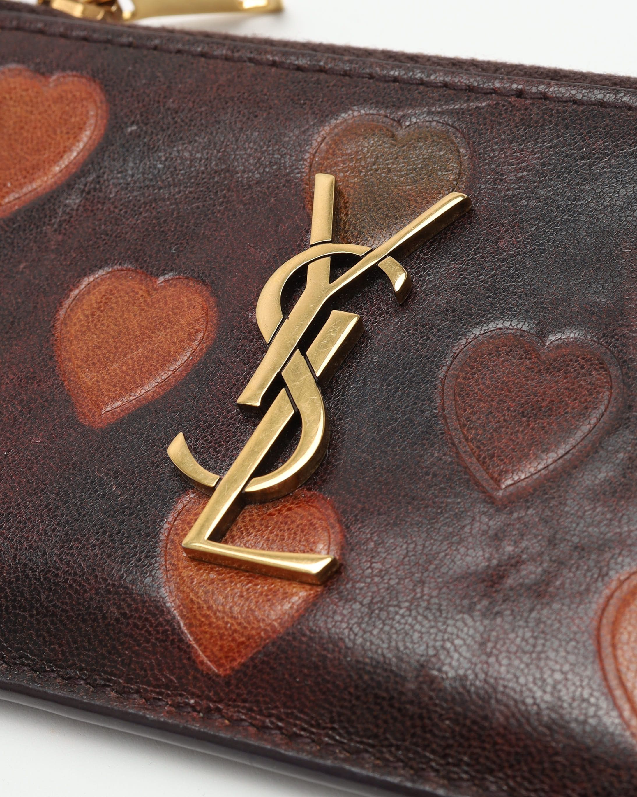 Saint Laurent Ysl Card Holder In Brown