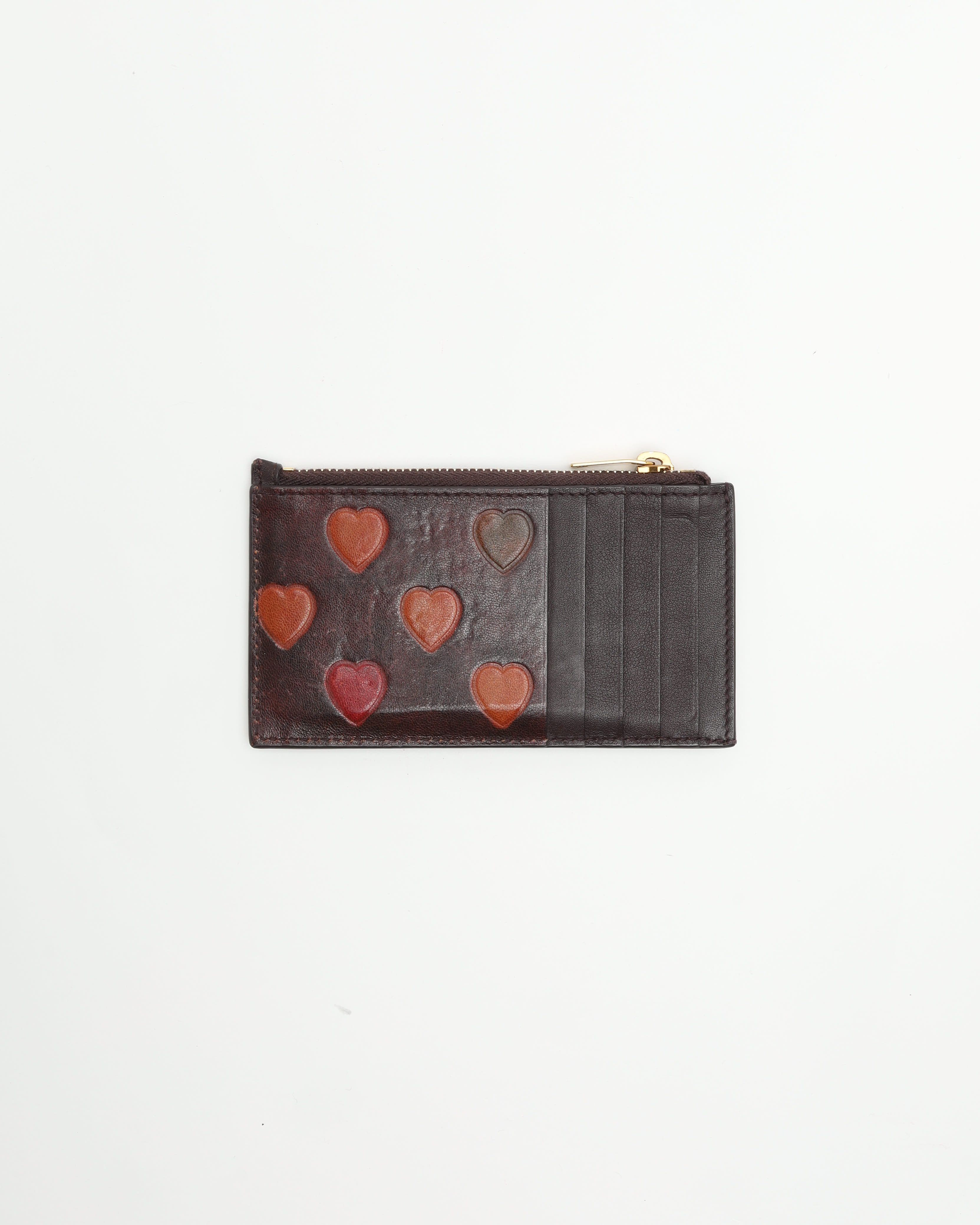 Saint Laurent Ysl Card Holder In Brown