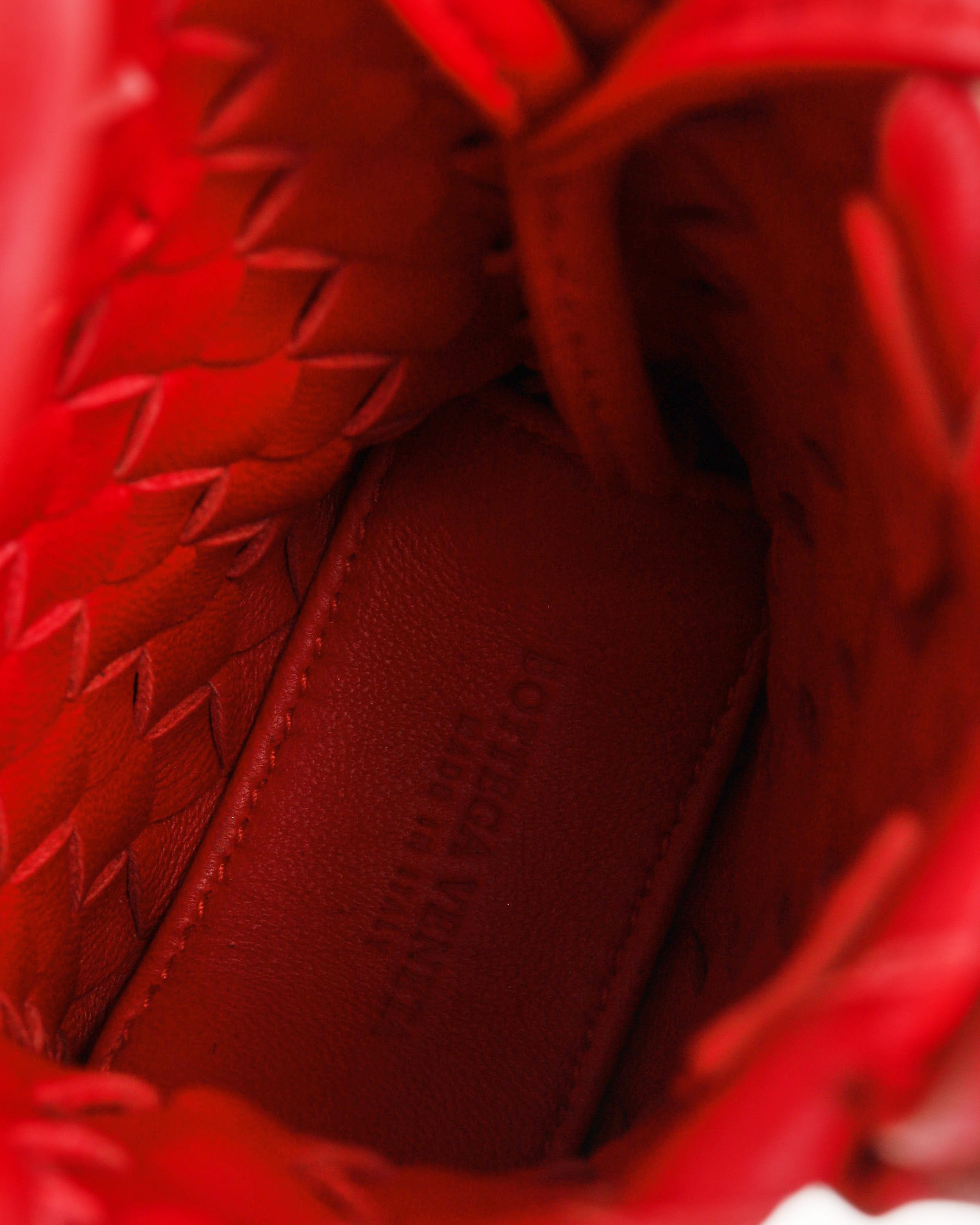 Bottega Veneta Intrecciato Bag Charm In Red