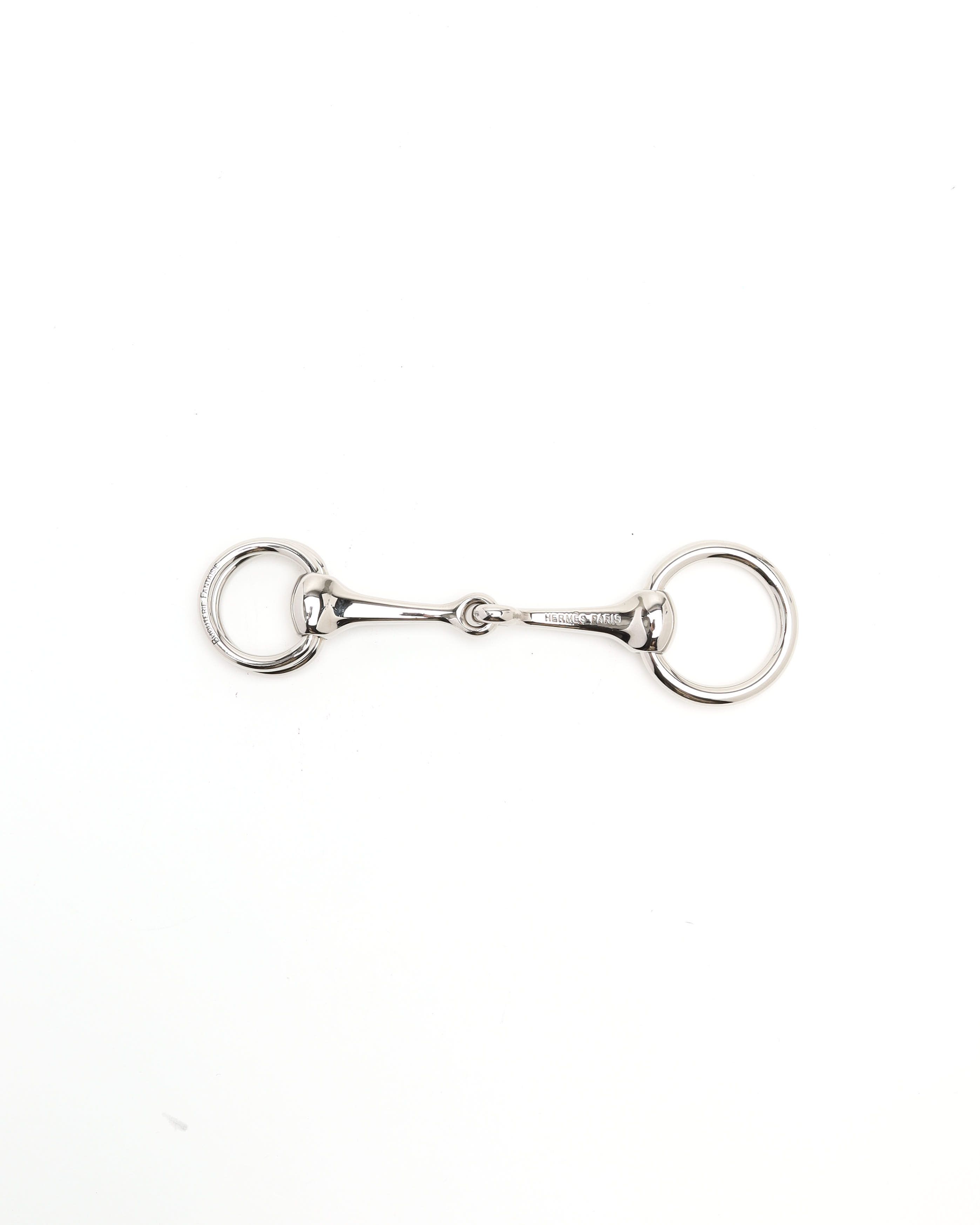 Pre-owned Hermes Hermès Horsebit Mors Scarf 90 Ring In Silver