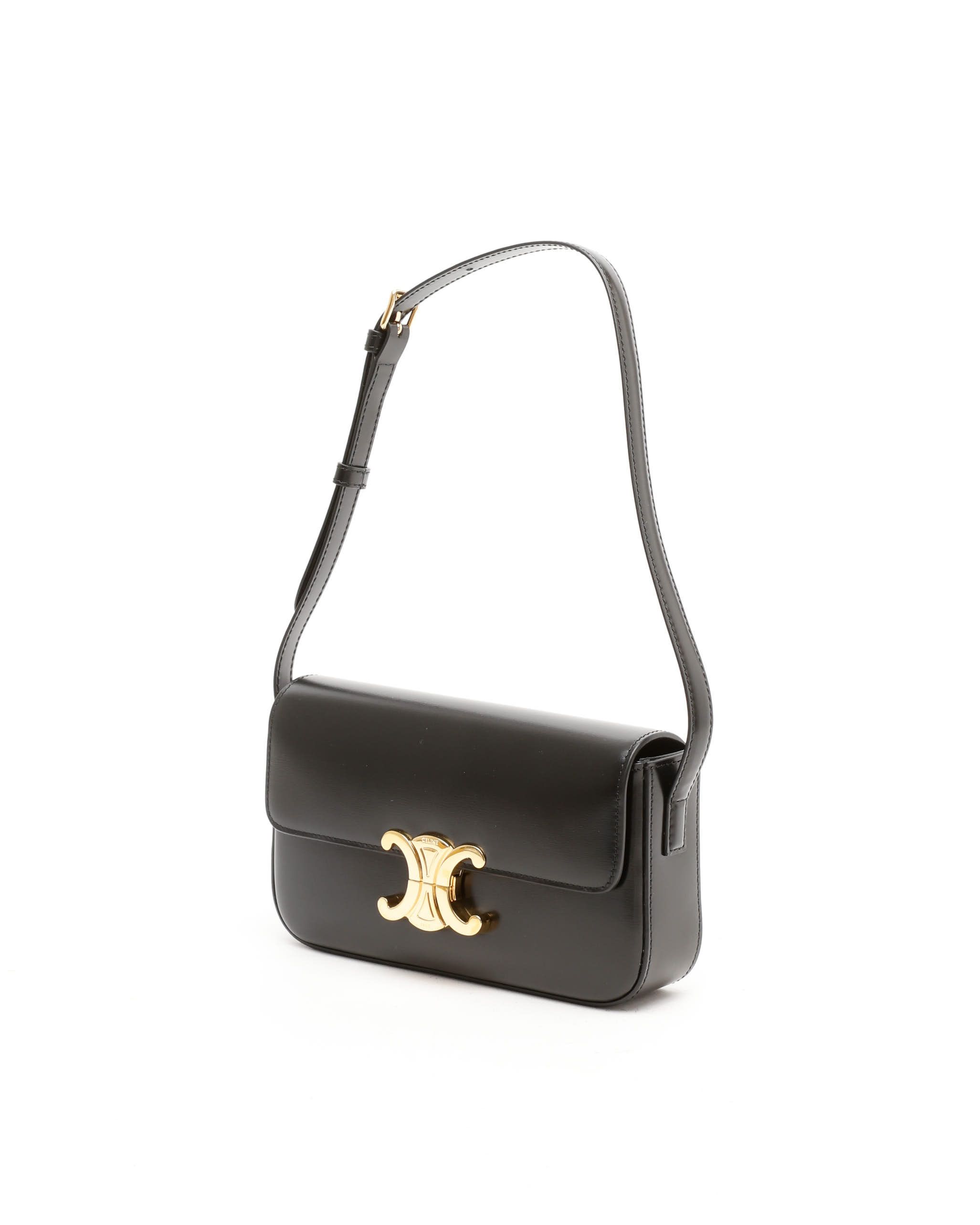 Celine Céline Claude Triomphe Bag In Black