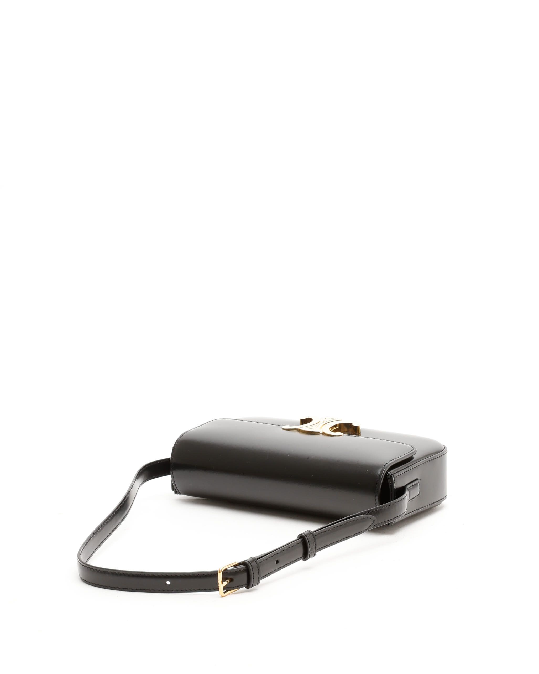 Celine Céline Claude Triomphe Bag In Black