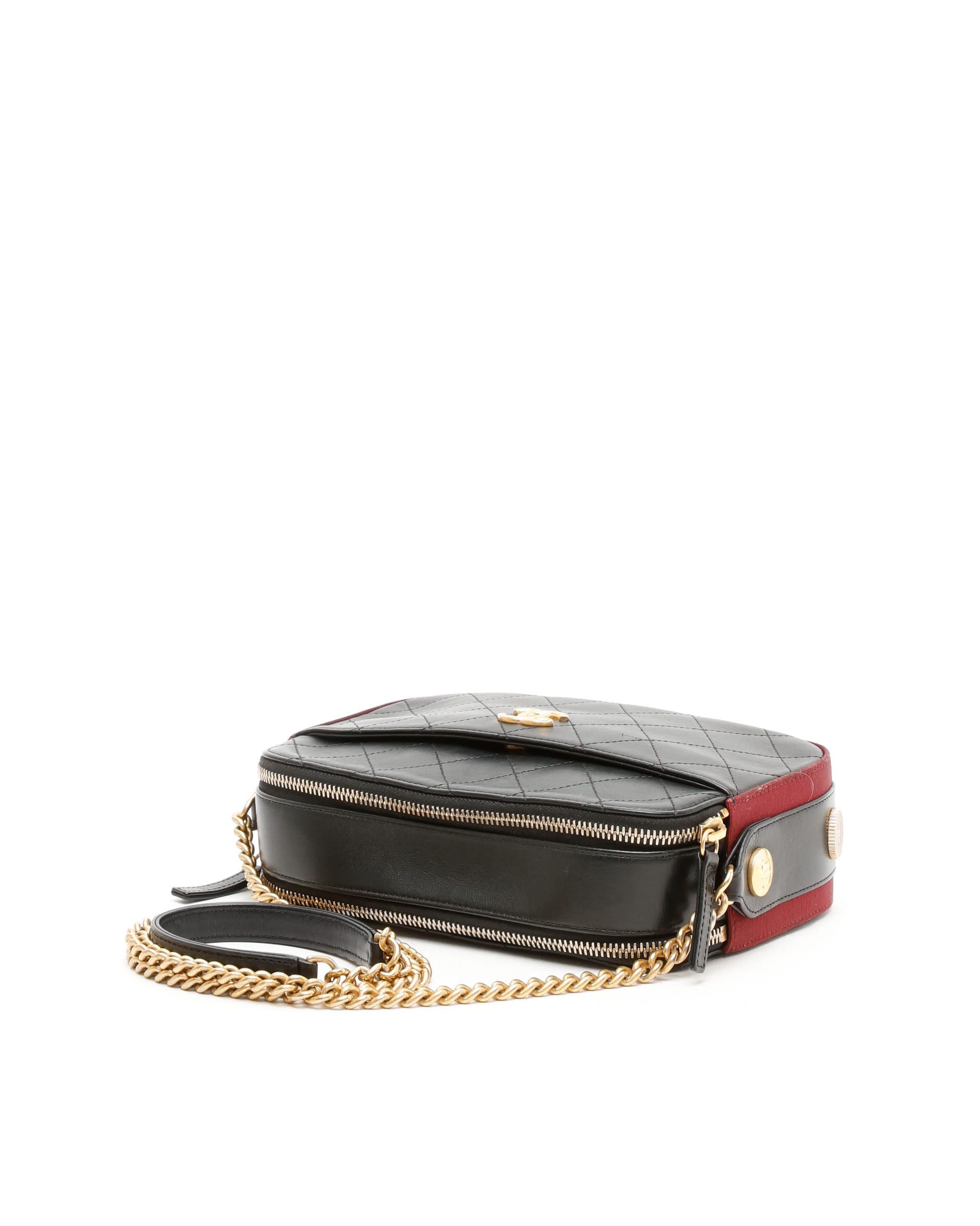 Pre-owned Chanel Button Up Camera Bag In Black