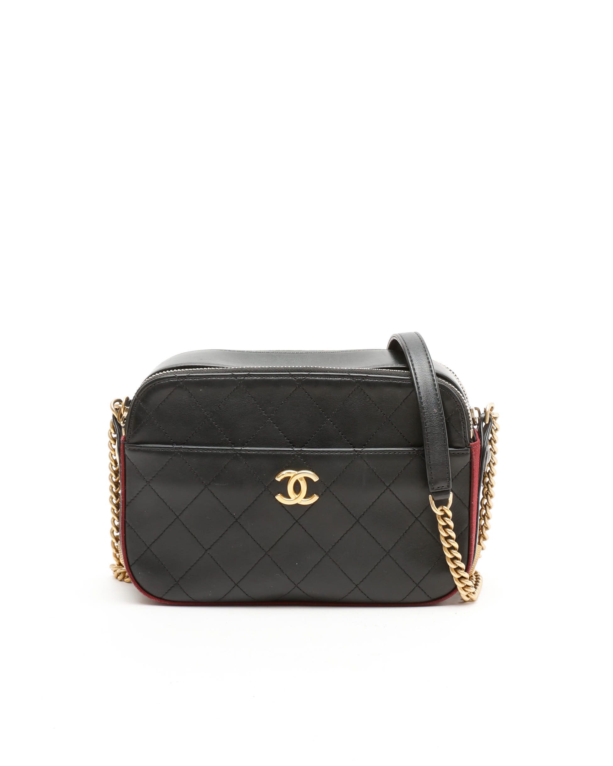 Pre-owned Chanel Button Up Camera Bag In Black