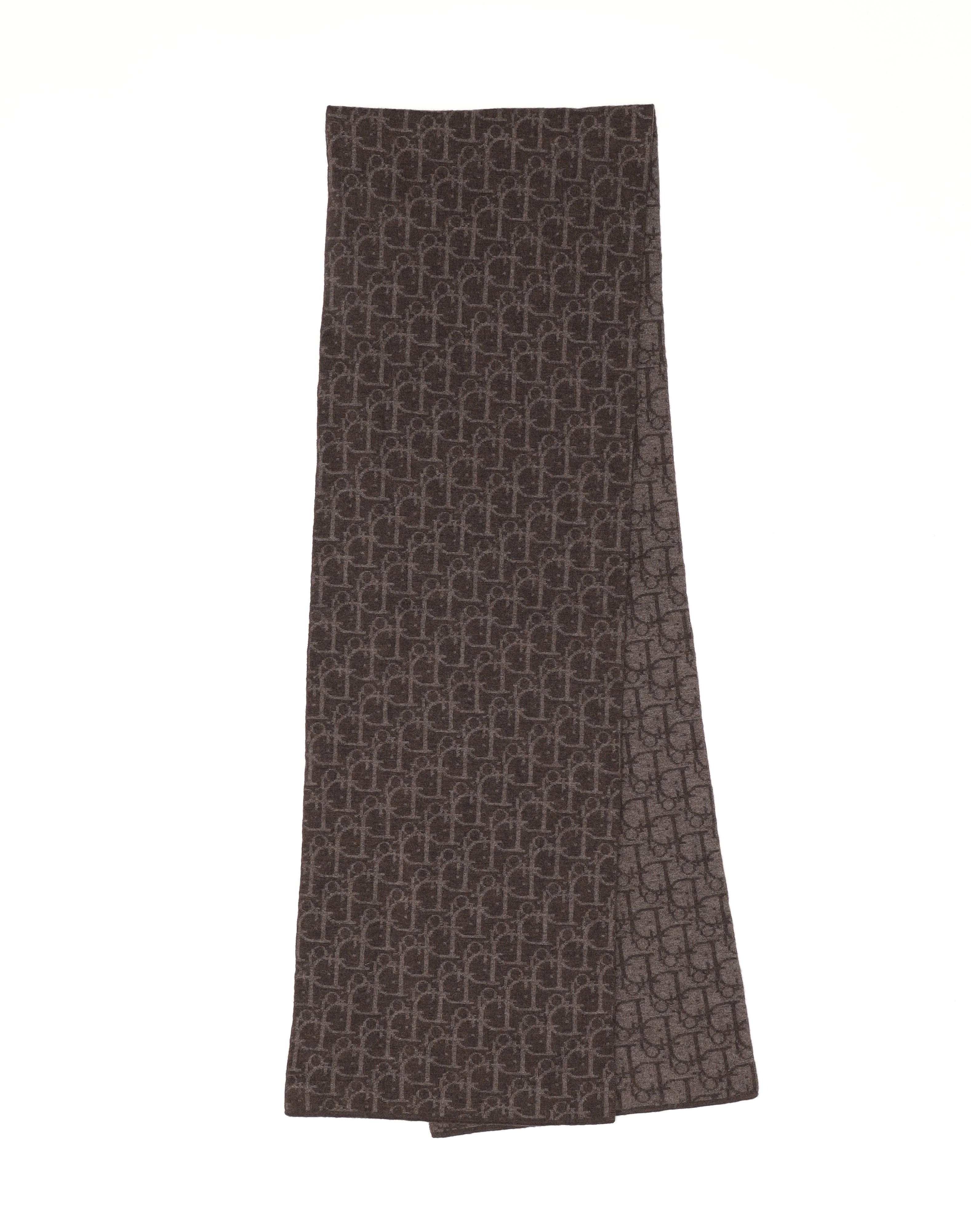 Dior Christian Trotter Wool Scarf In Brown