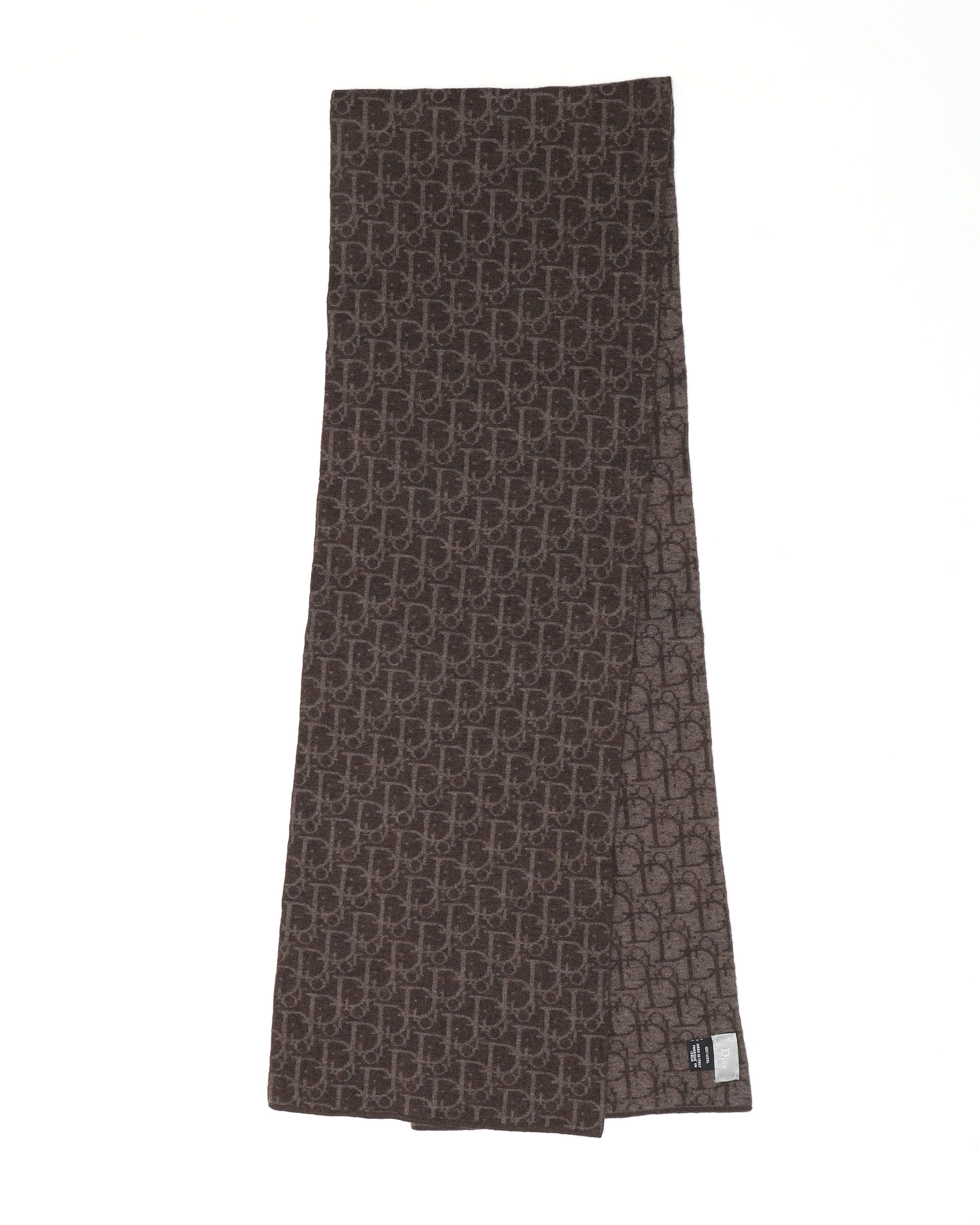 Dior Christian Trotter Wool Scarf In Brown