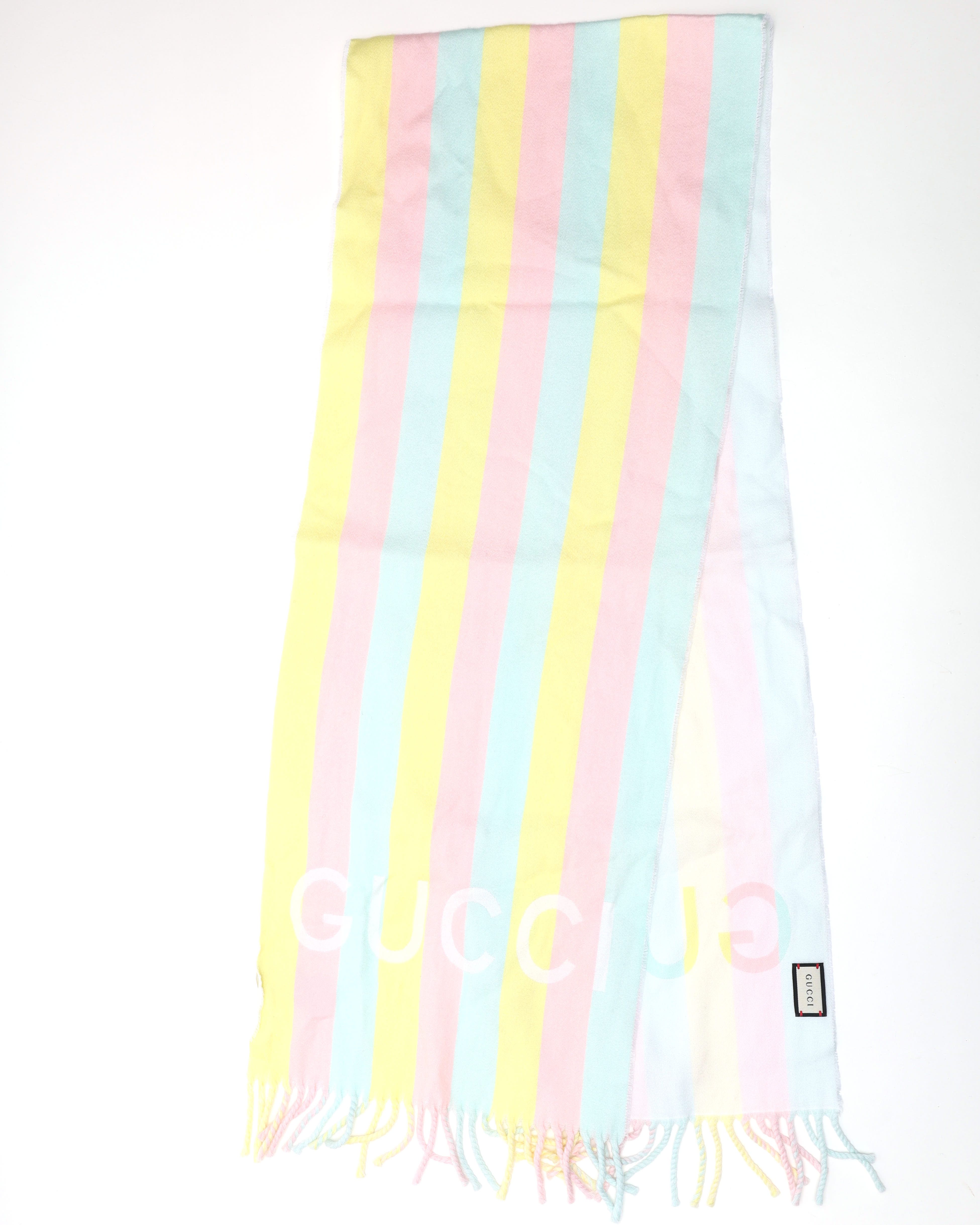 Gucci Logo Wool Scarf In Multi