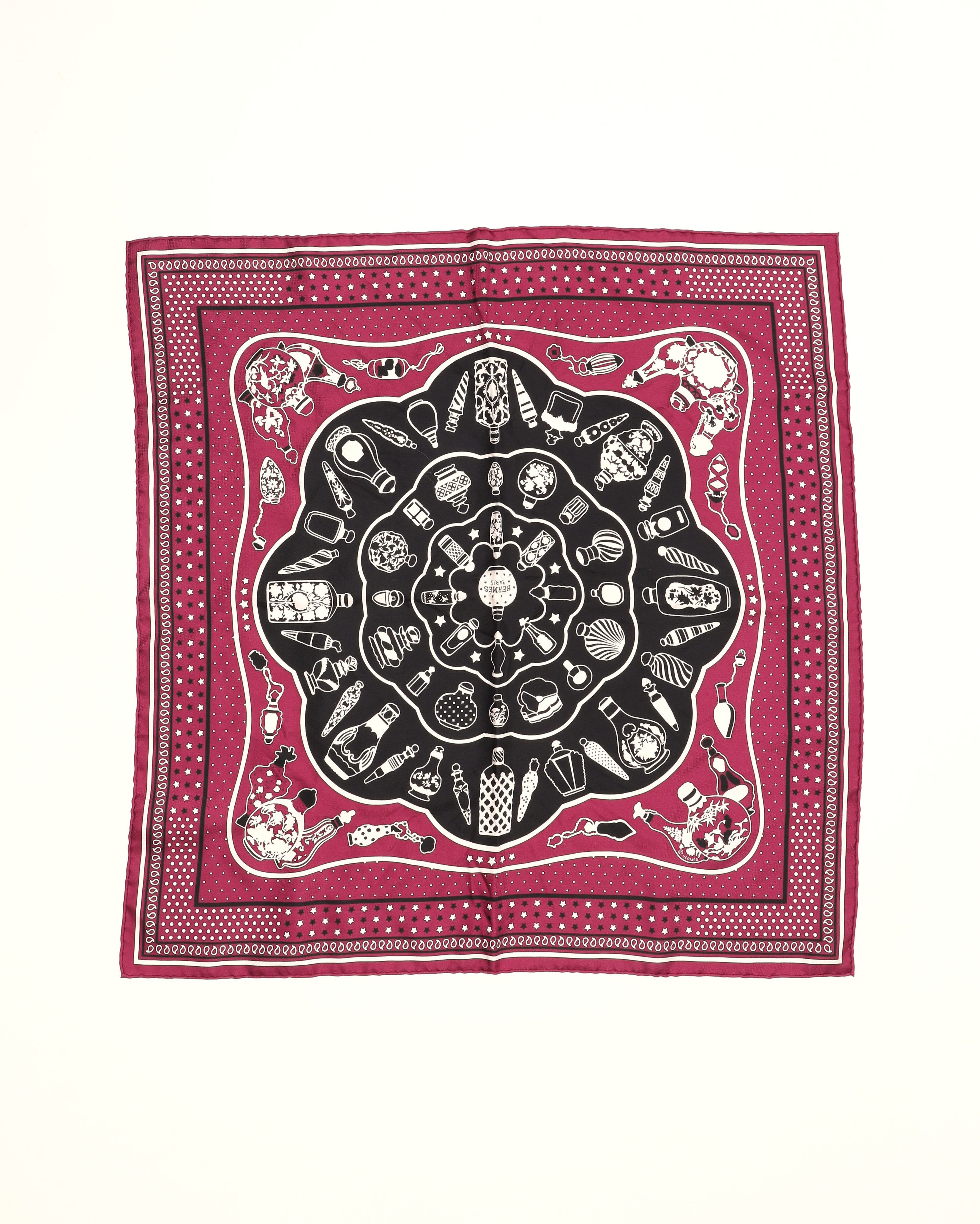 Pre-owned Hermes Hermès 55 Le Rodeo Des Fruits Bandana Silk Scarf In Multi