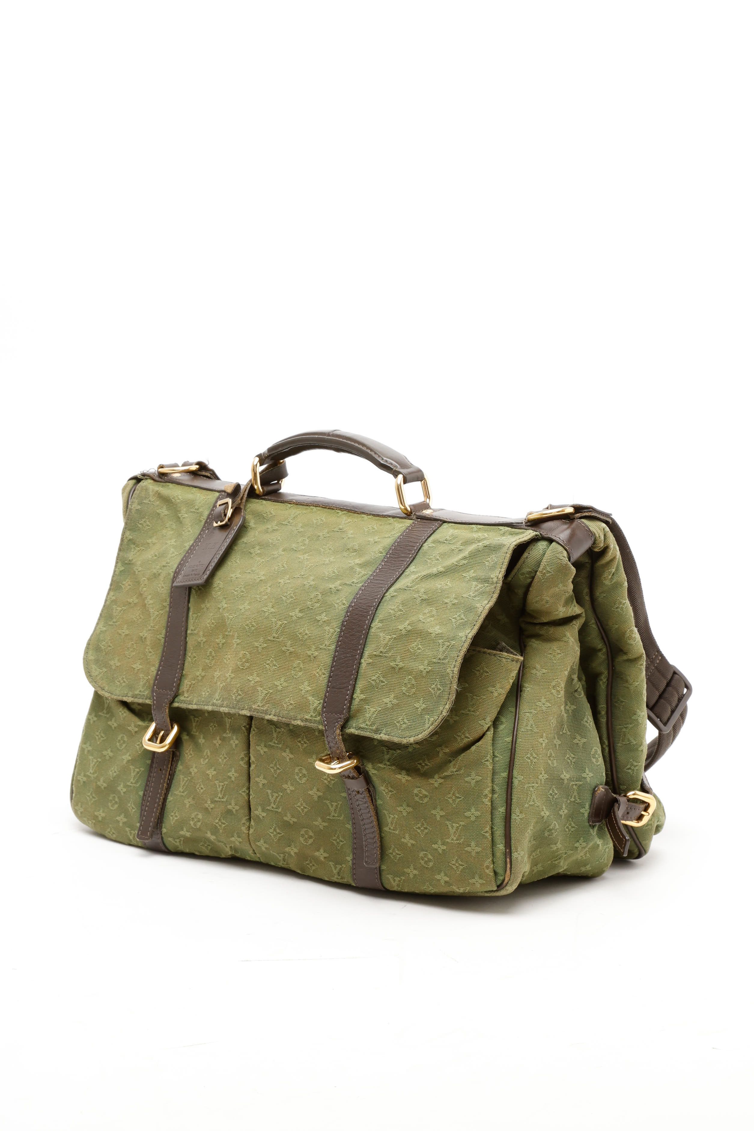 LOUIS VUITTON Pre-owned Mini Lin Sac Maman Diaper Bag In Green