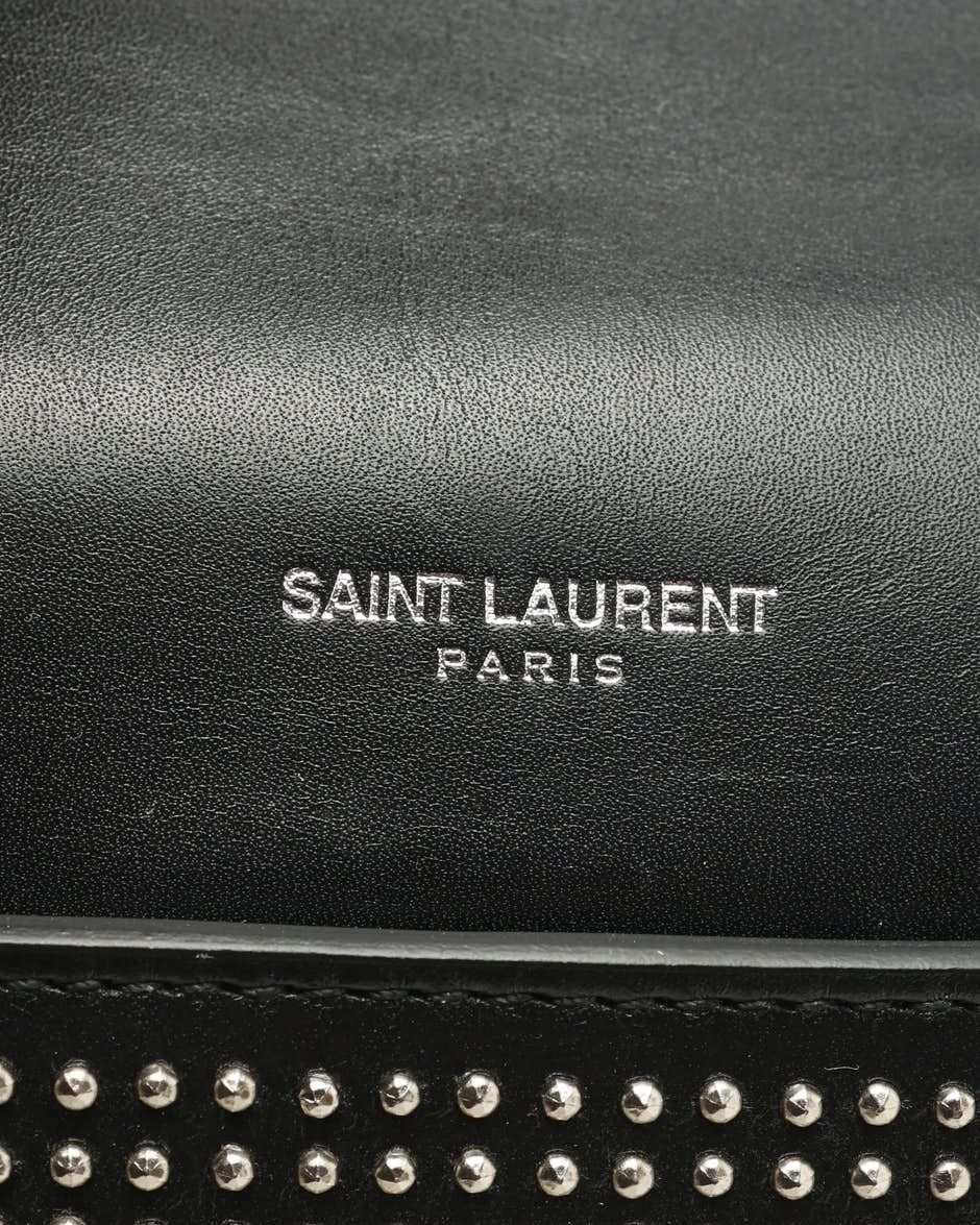 Saint Laurent Studded Paris Baby Duffle Bag In Black