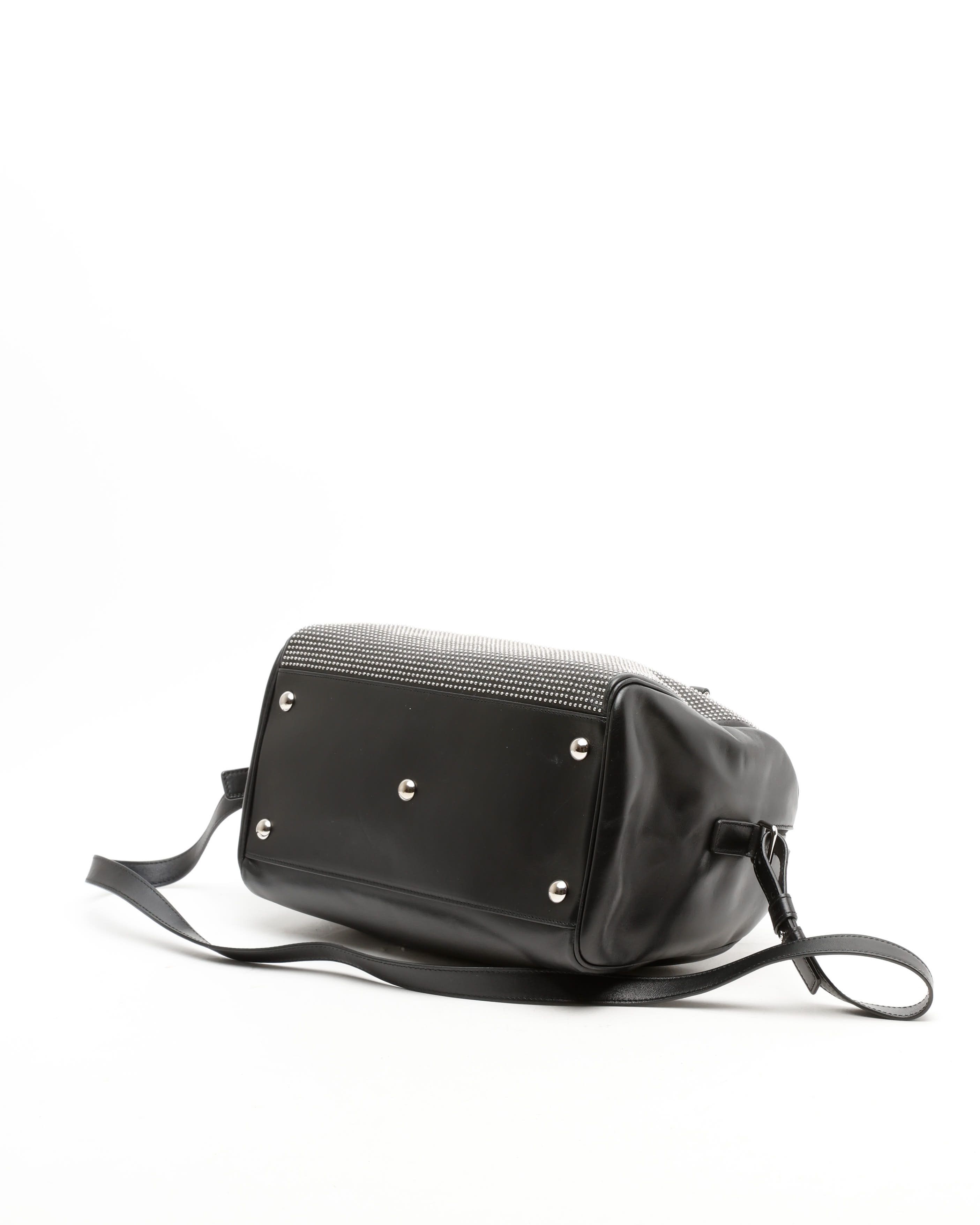 Saint Laurent Studded Paris Baby Duffle Bag In Black