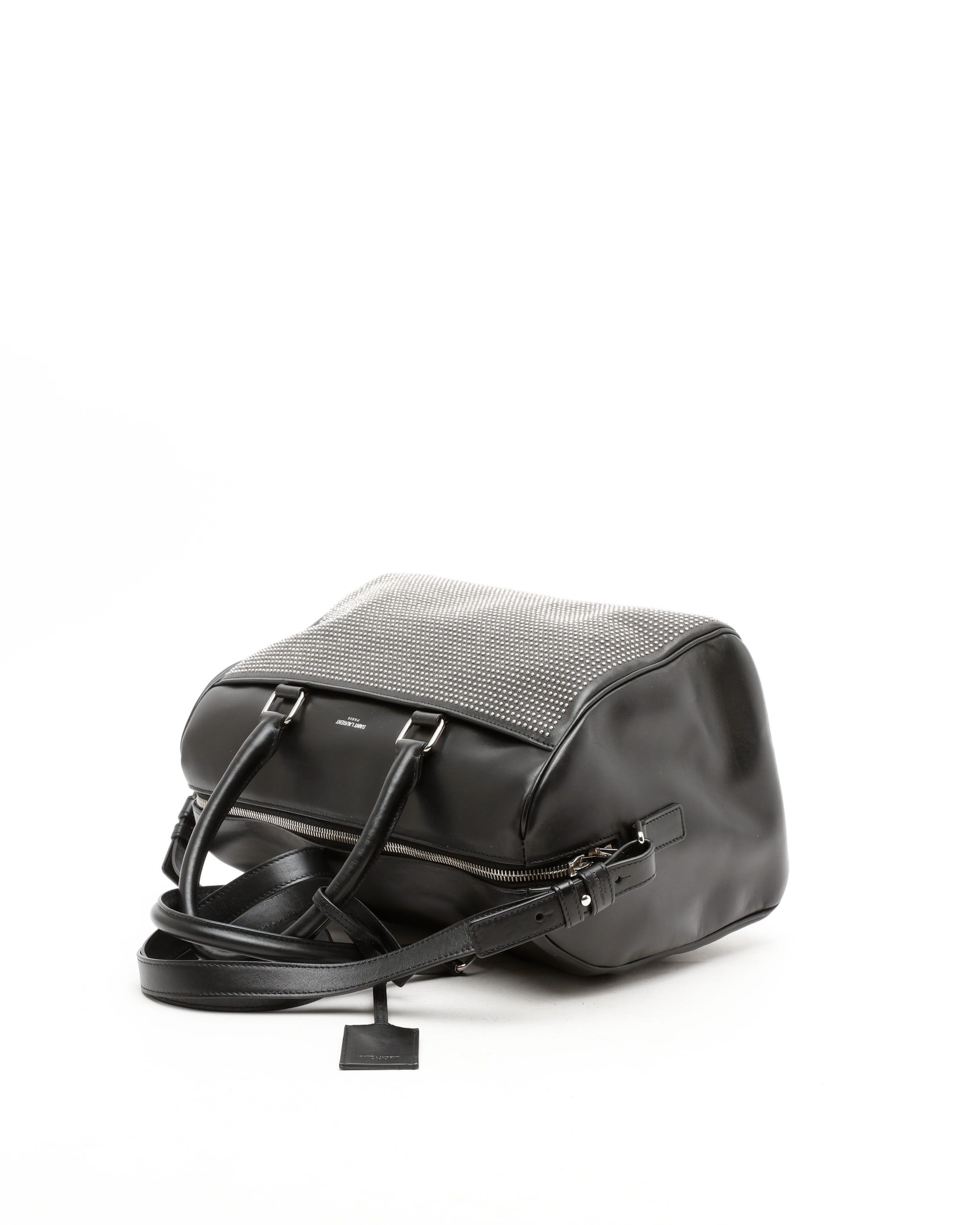 Saint Laurent Studded Paris Baby Duffle Bag In Black
