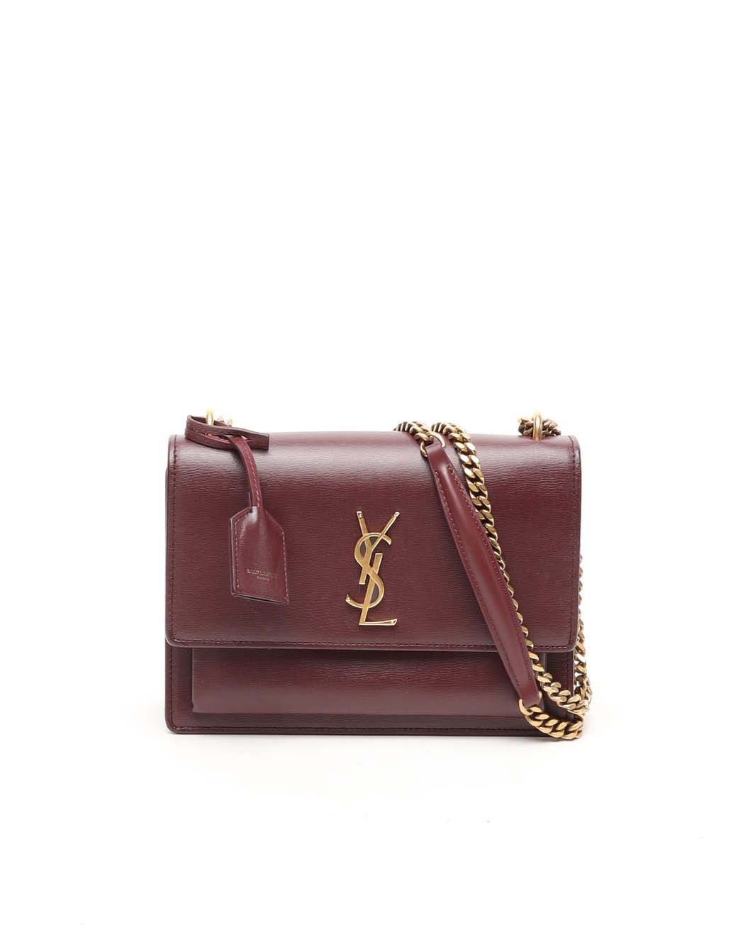 Saint Laurent Medium Sunset Shoulder Bag In Burgundy