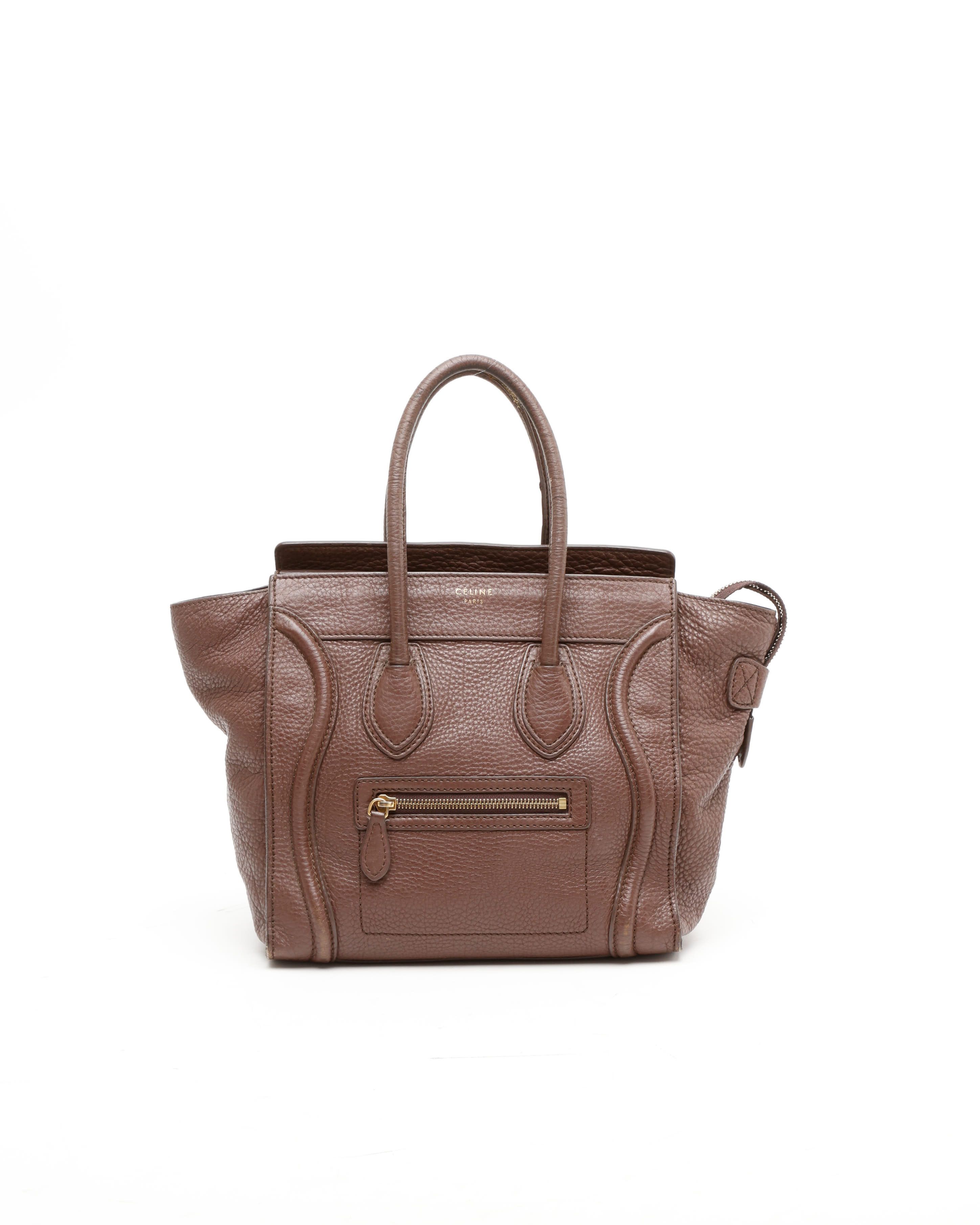 Celine Céline Luggage Mini Bag In Brown