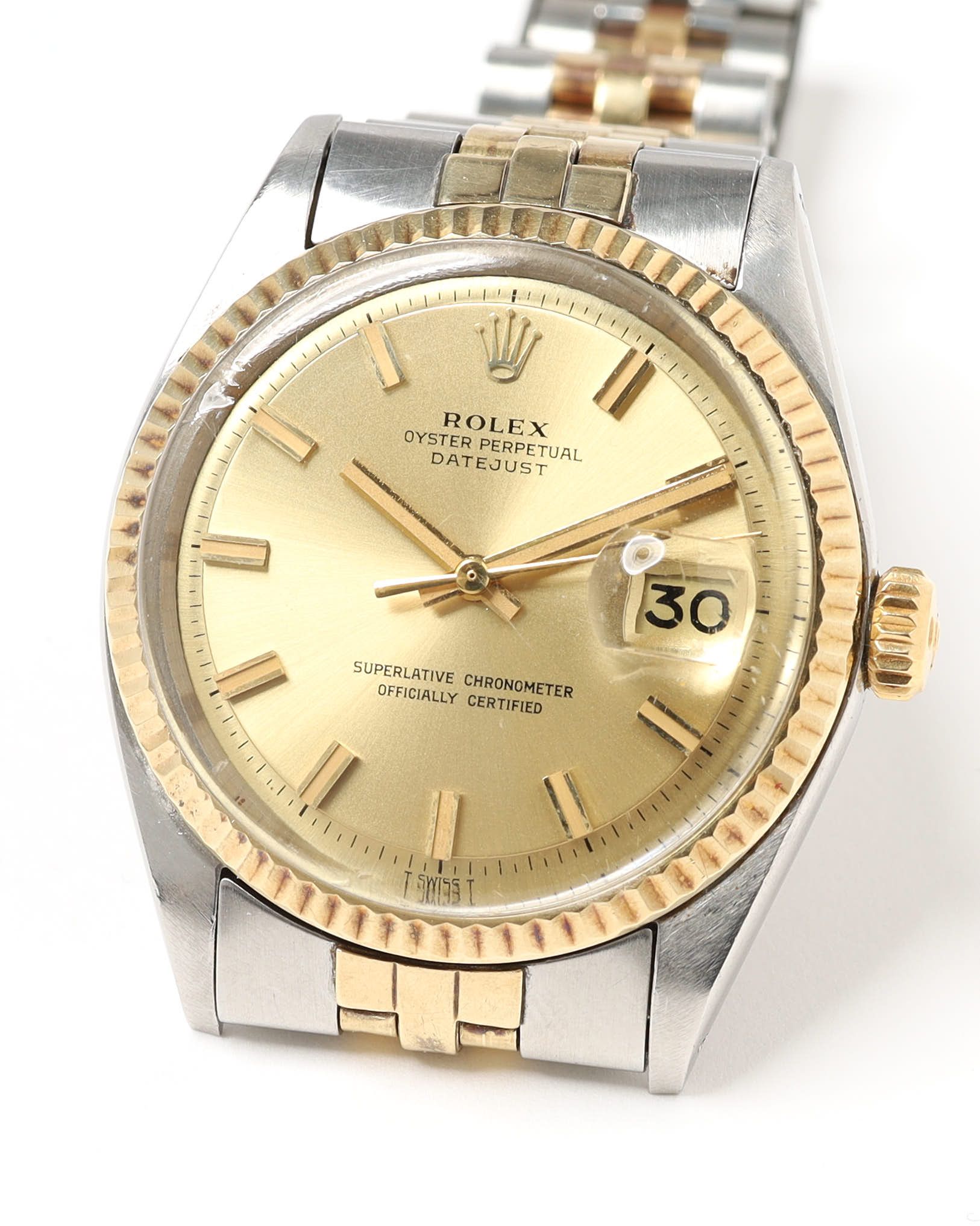 Rolex Datejust 36mm Ref 1601 Rare Wide Boy 1971 Watch In Gold
