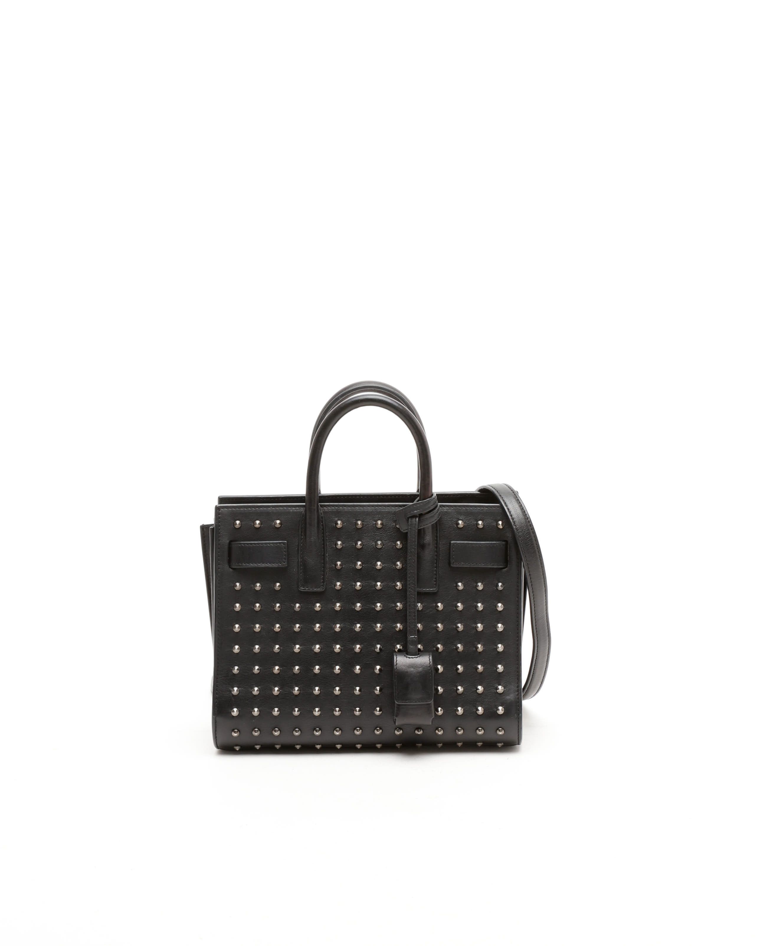 Saint Laurent Studded Sac De Jour Nano Bag In Black